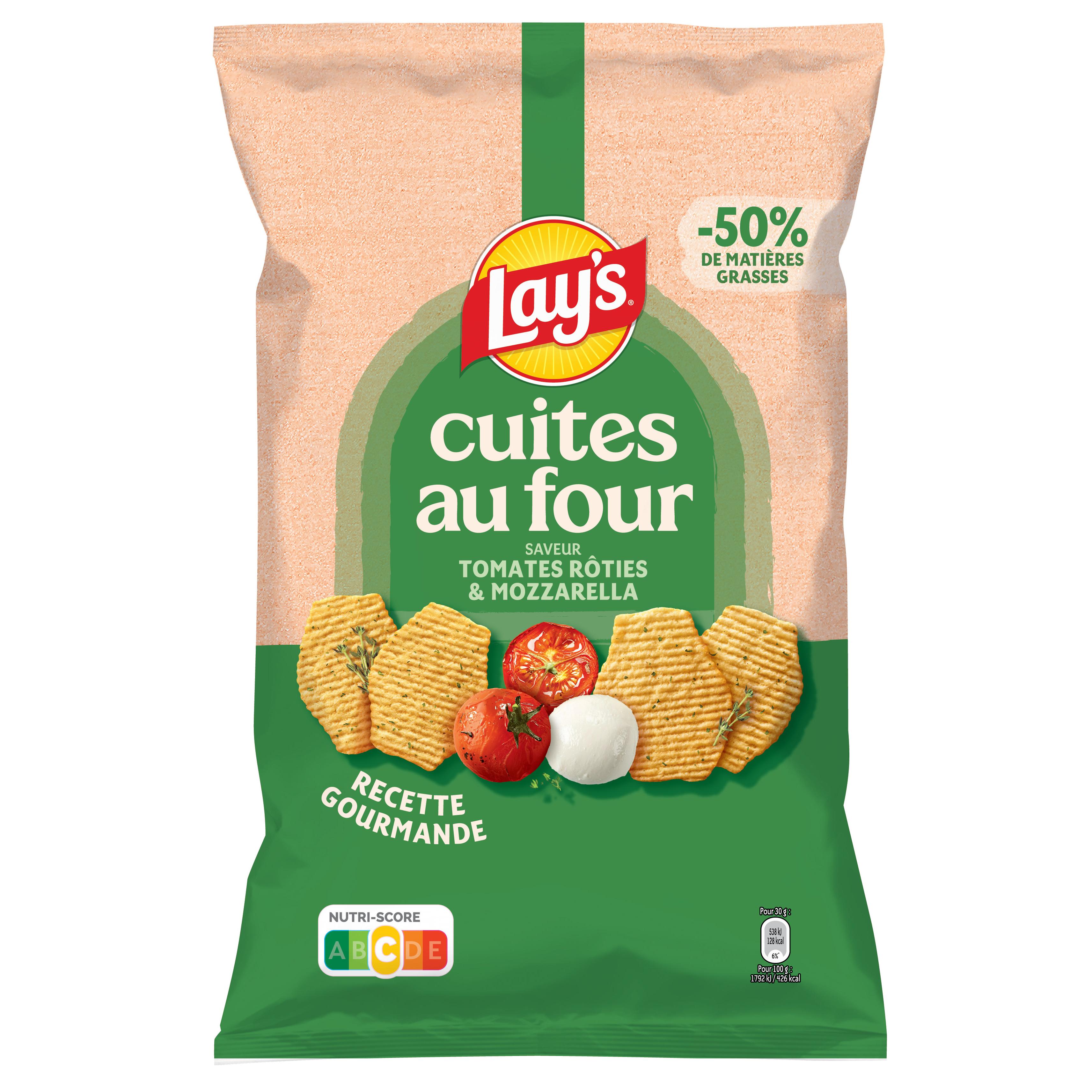 LAY'S Chips ondulées saveur tomates rôties et mozzarella cuites au four 120g