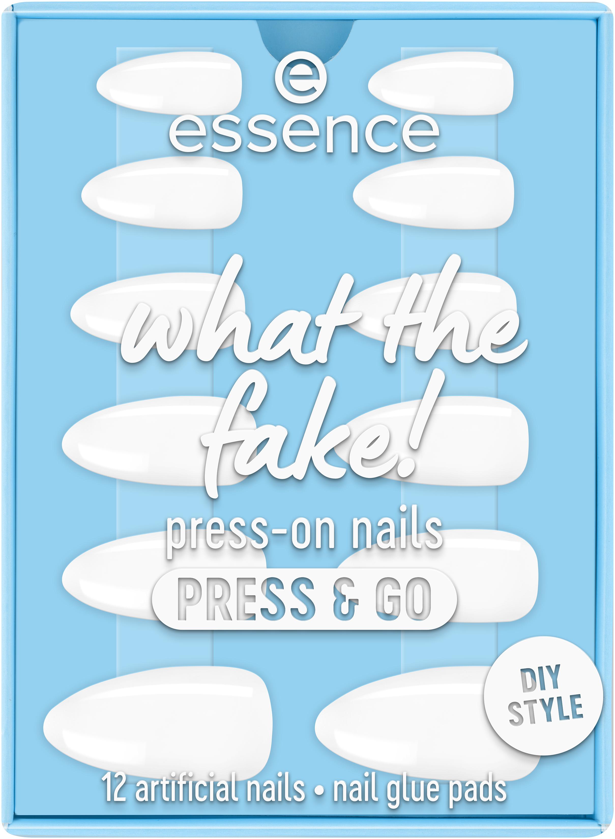 ESSENCE What the fake! Press-on nails Press & Go Faux ongles 02 bare white 12 pièces