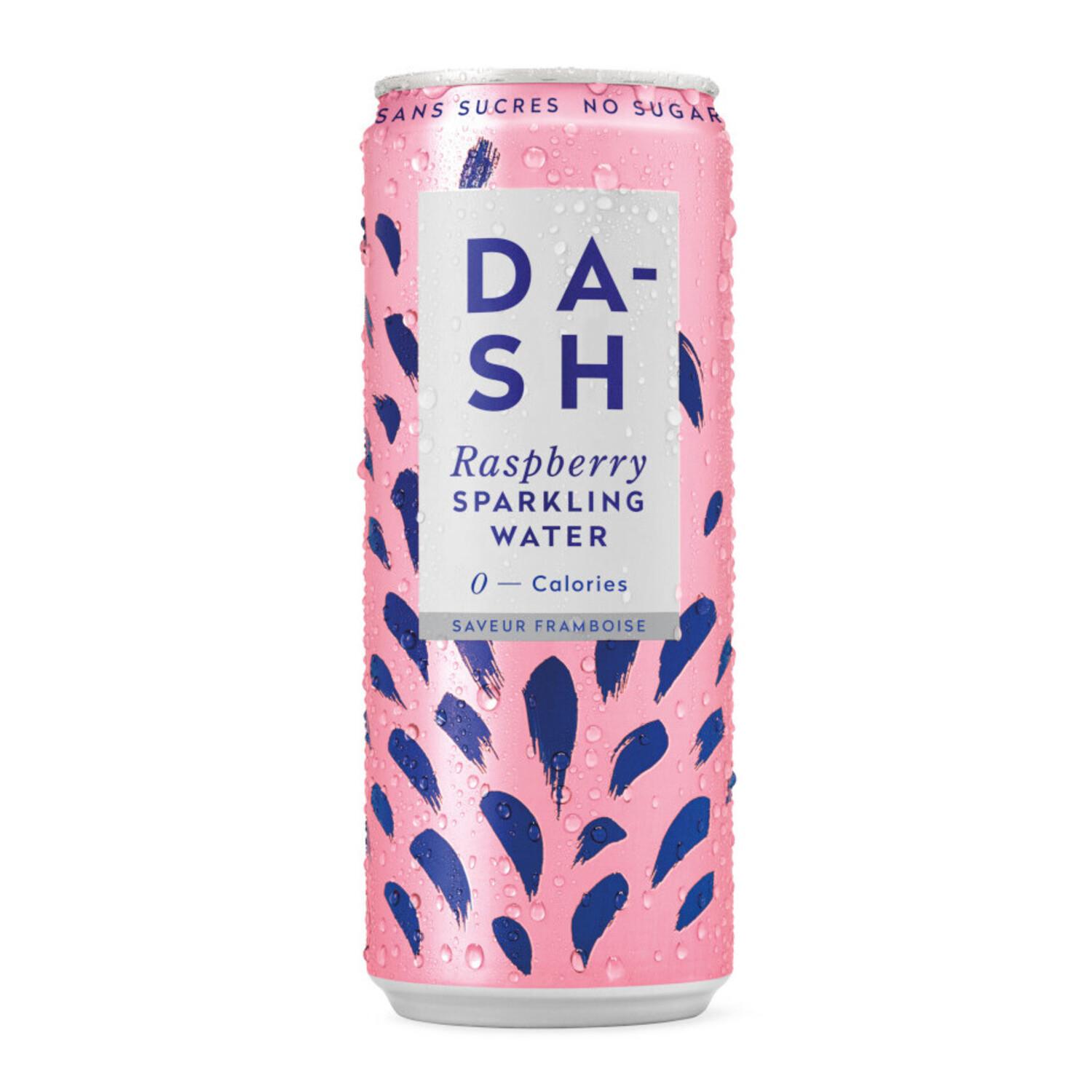 DASH WATER Eau de source pétillante infusée à la framboise sans sucres 33cl