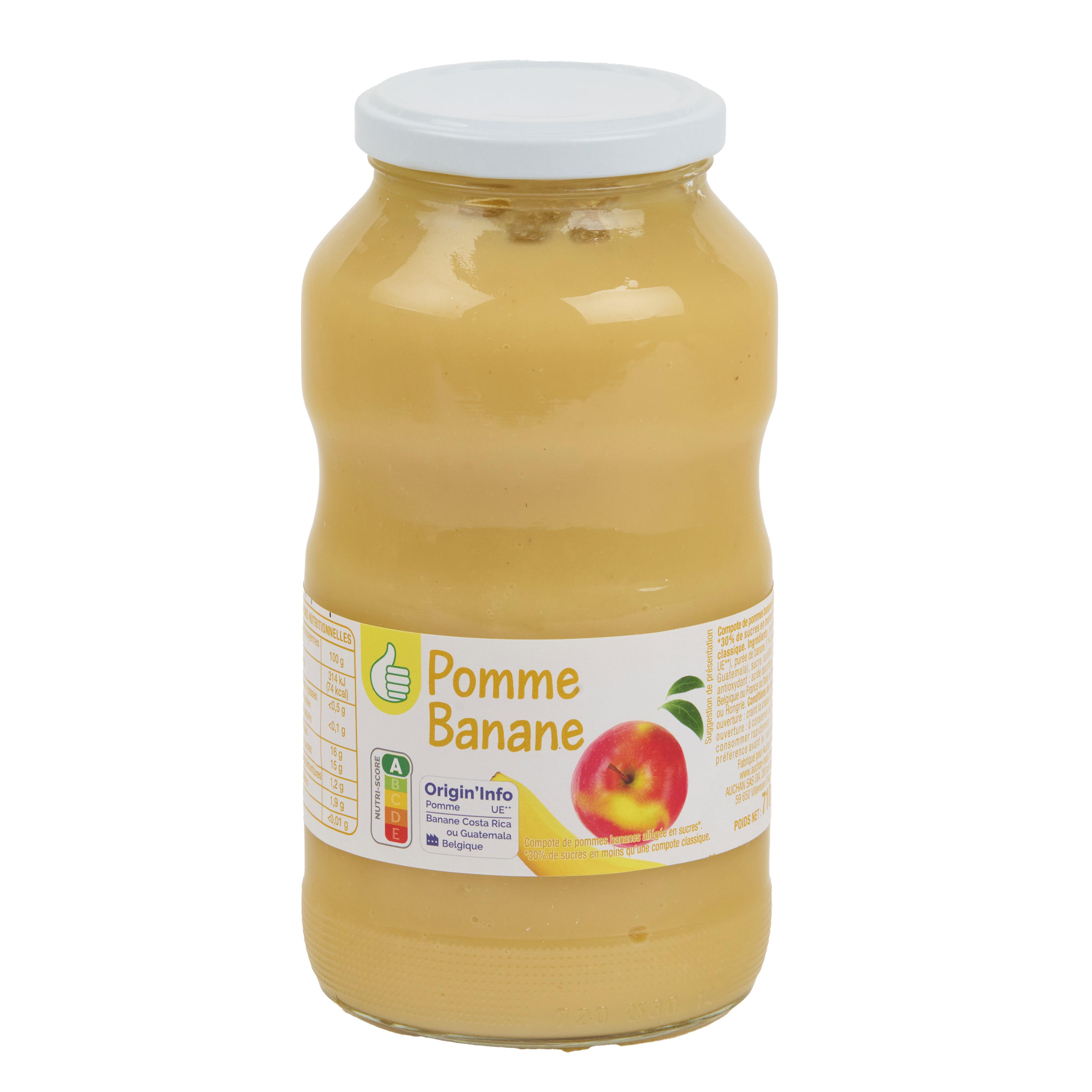 Voir la diapositive 5 : POUCE Compote pomme banane allégée en sucres en bocal 710g