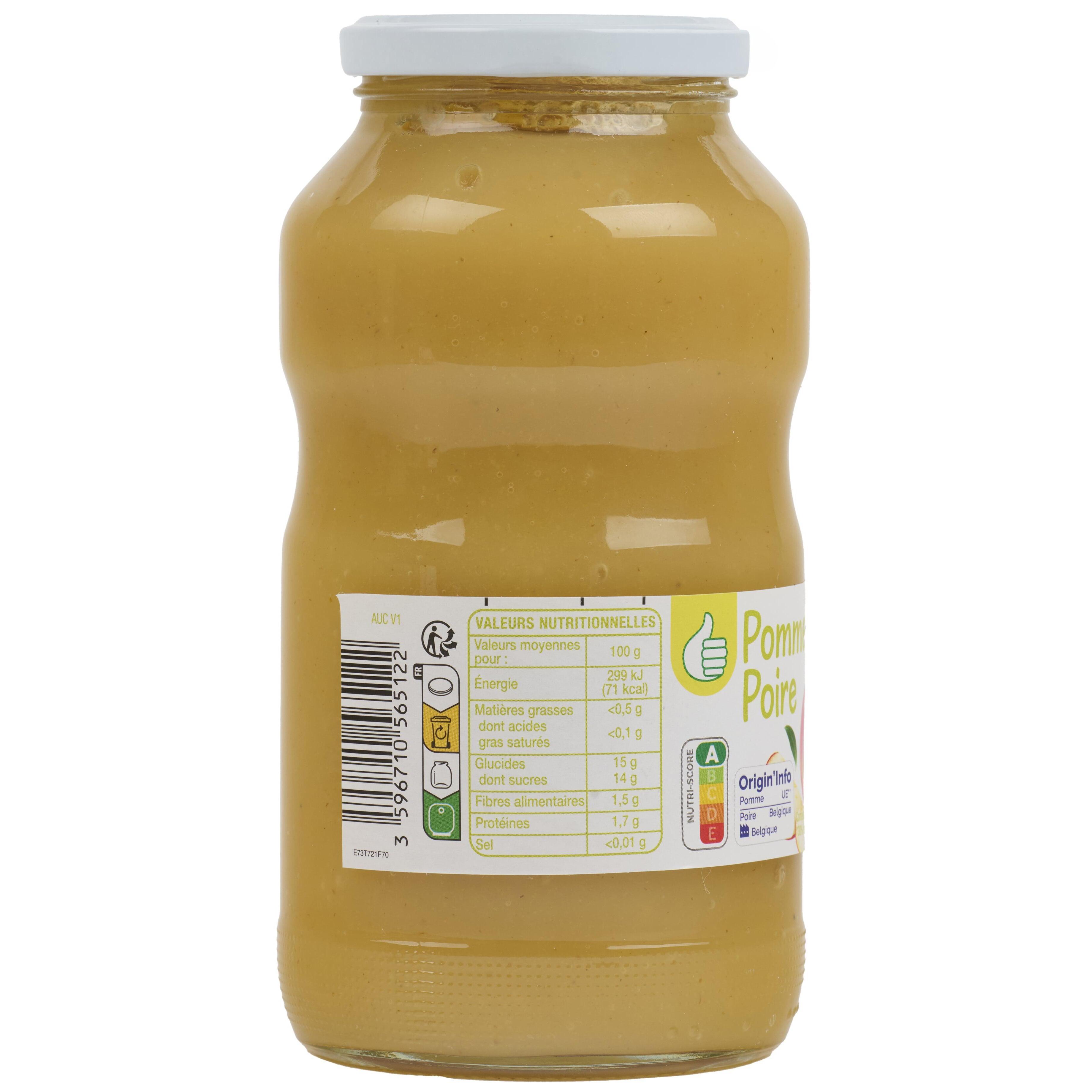 Voir la diapositive 3 : POUCE Compote pomme poire allégée en sucres en bocal 720g