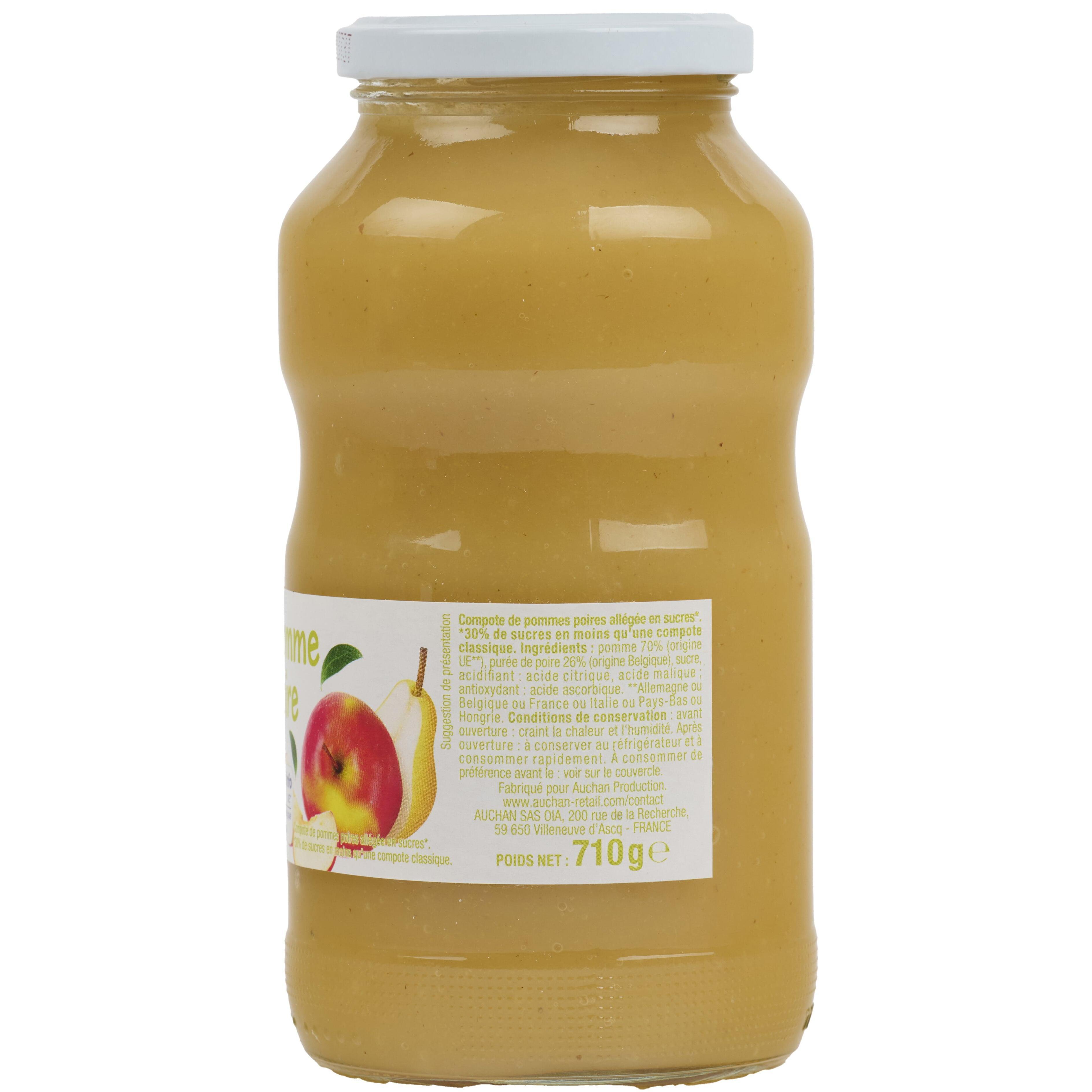 Voir la diapositive 5 : POUCE Compote pomme poire allégée en sucres en bocal 720g