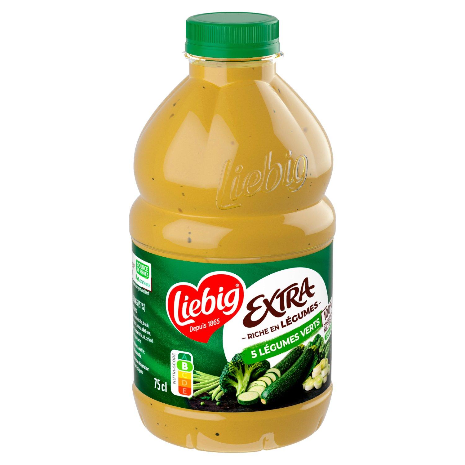 LIEBIG Soupe veloutée liquide aux 5 légumes verts sans conservateur 3 personnes 75cl