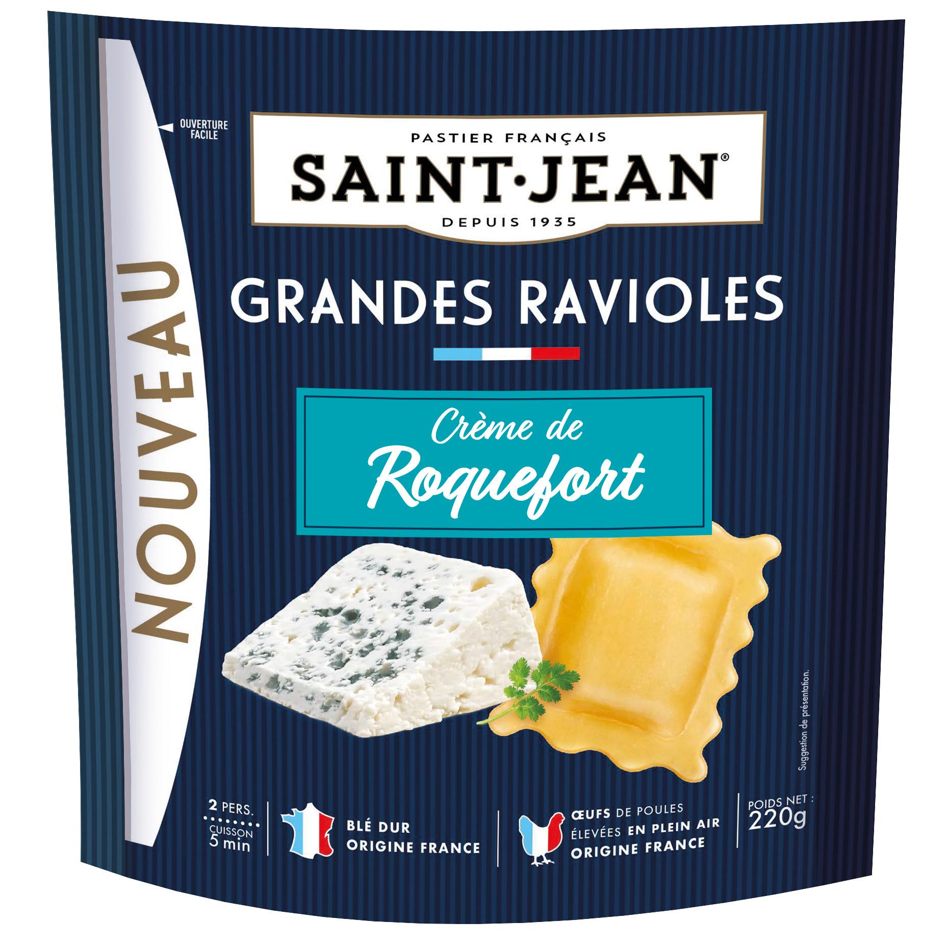 SAINT JEAN Grandes ravioles crème de Roquefort 2 parts 220g