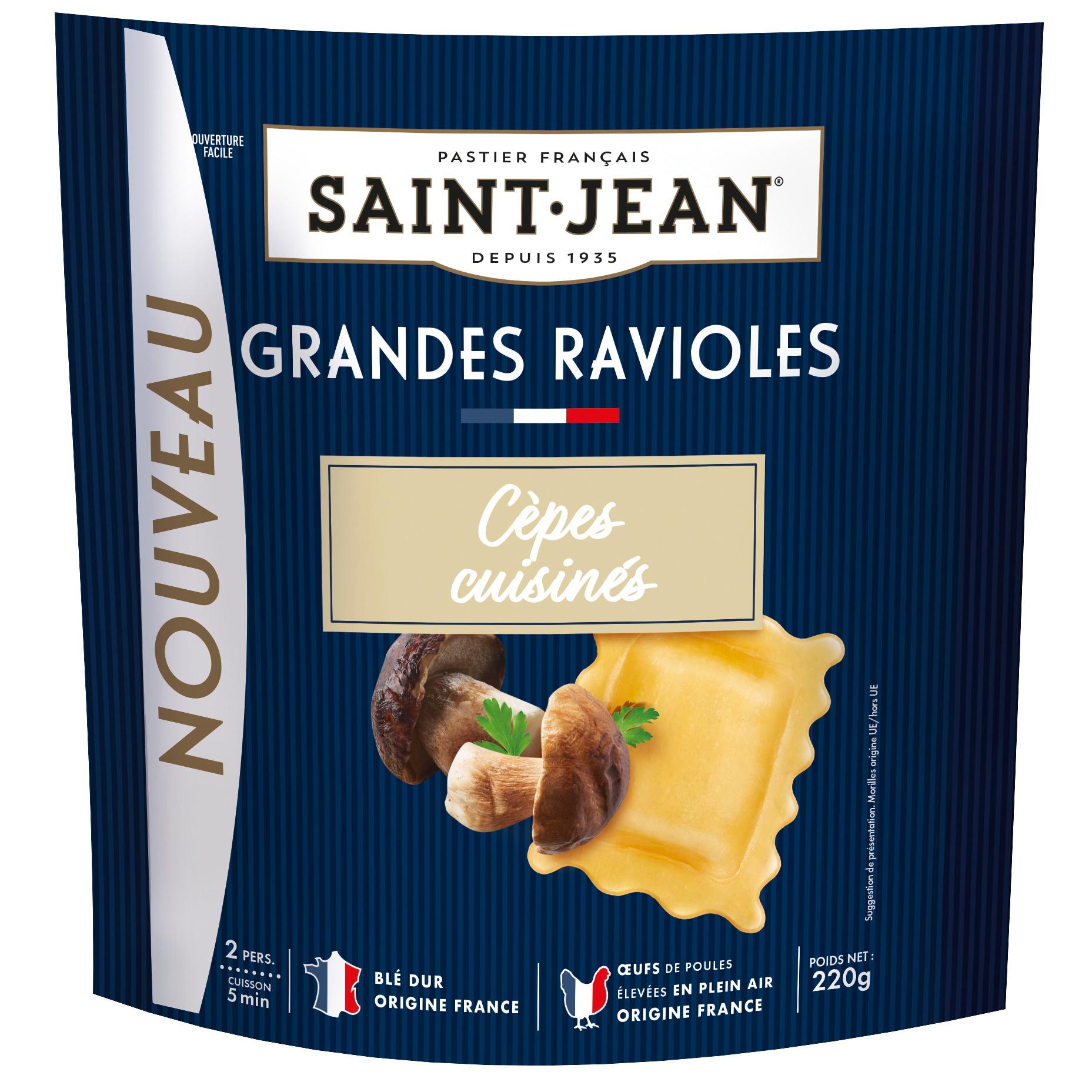 SAINT JEAN Grandes ravioles cèpes cuisinés 2 parts 220g