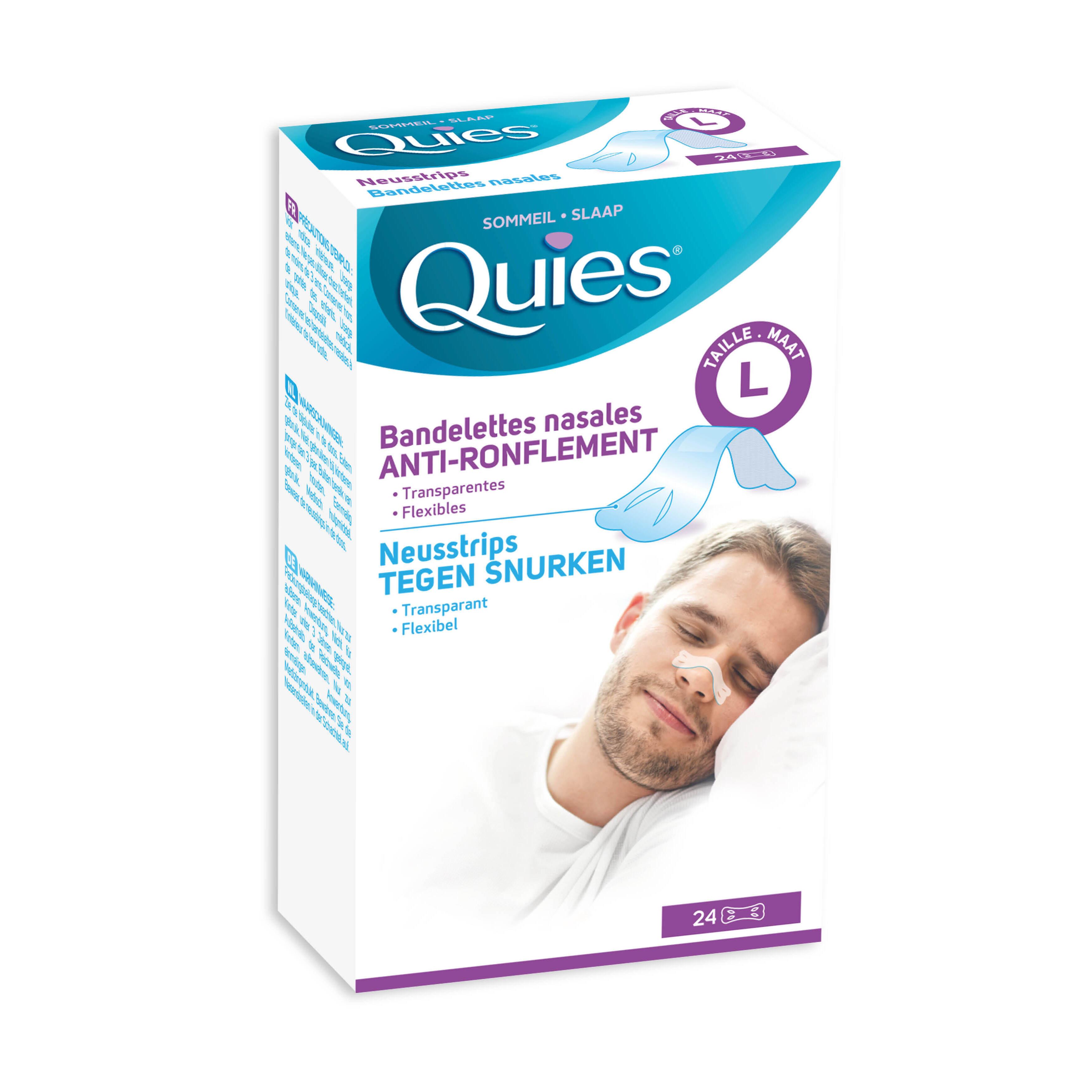 QUIES Bandelettes anti-ronflement Grande taille 24 pièces