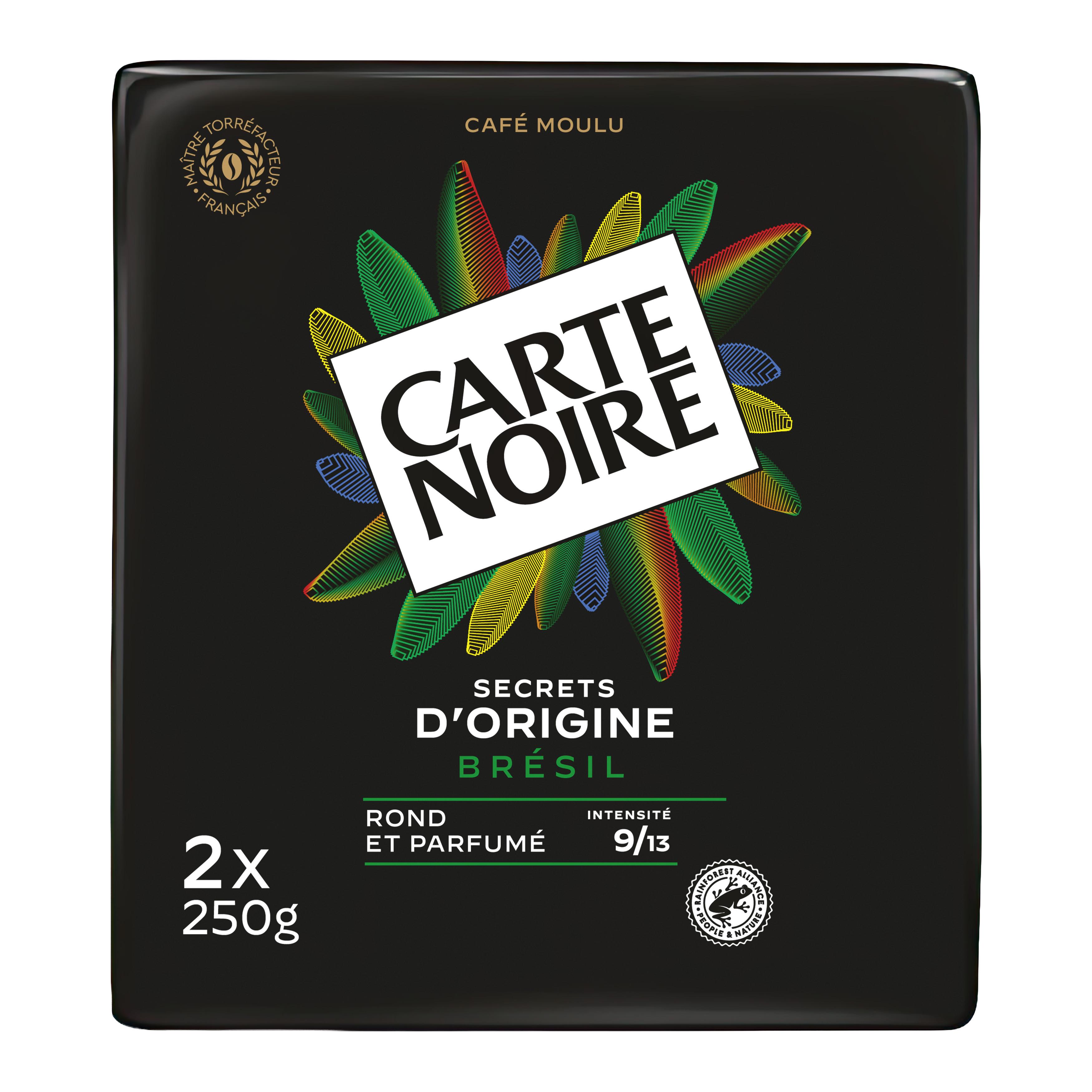 CARTE NOIRE Secrets d'Origines café moulu pur arabica intensité 9 Brésil 2x250g