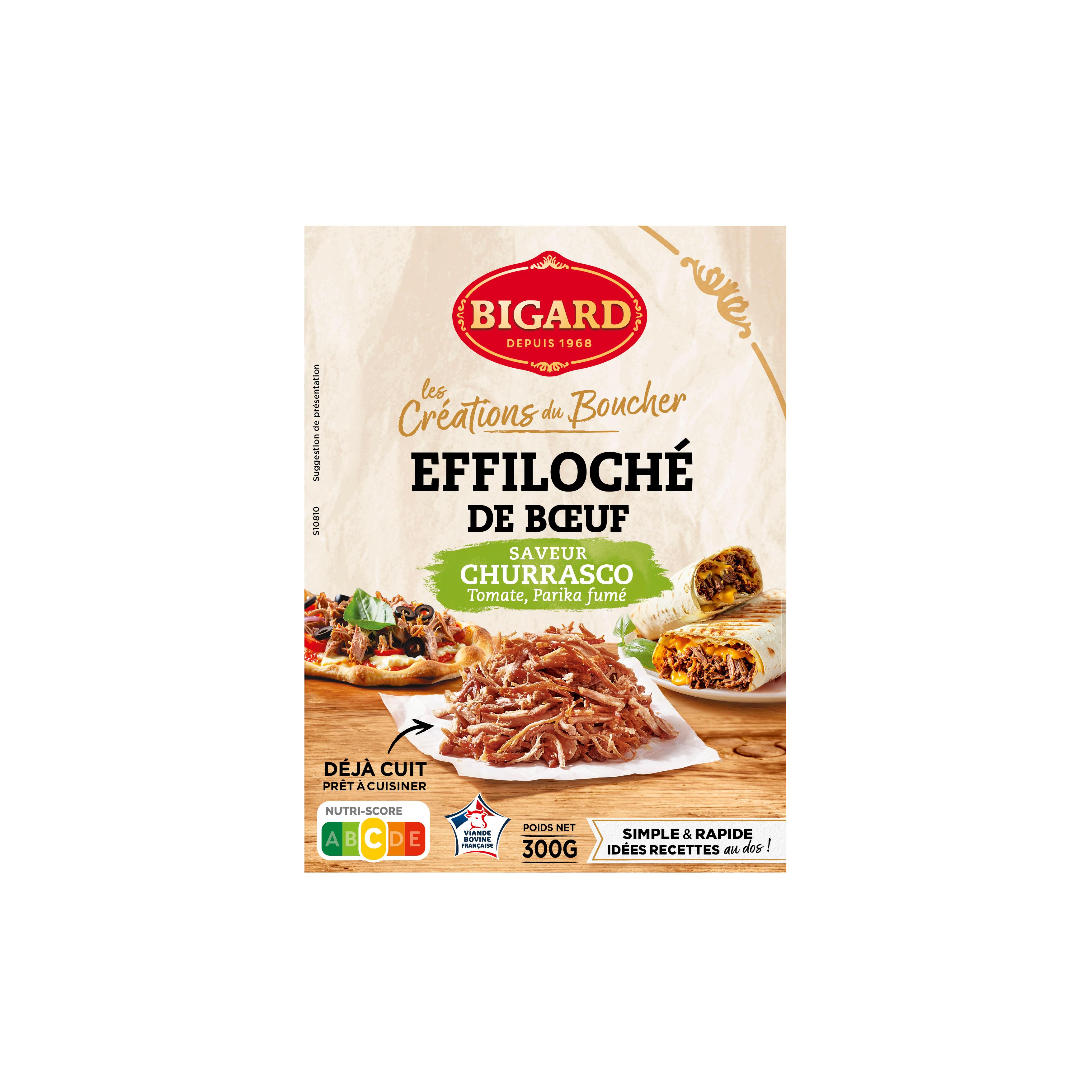 BIGARD Effiloché de boeuf saveur churrasco 1/2 personnes 300g