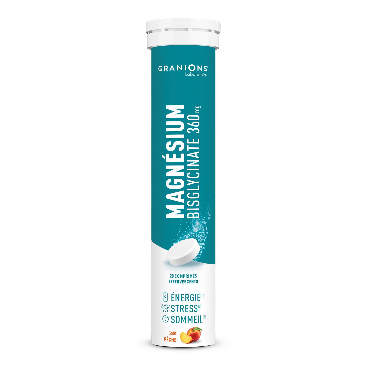 GRANIONS Magnésium bisglycinate effervescent 360mg 20 pièces