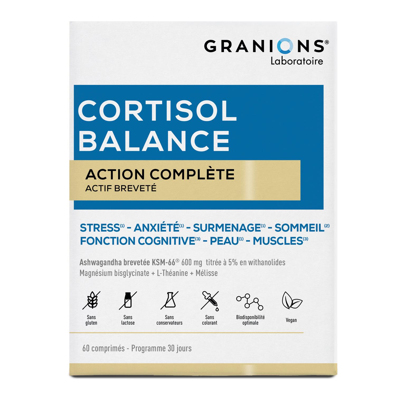 GRANIONS Cortisol Balance stress anxiété sommeil en comprimés 60 pièces