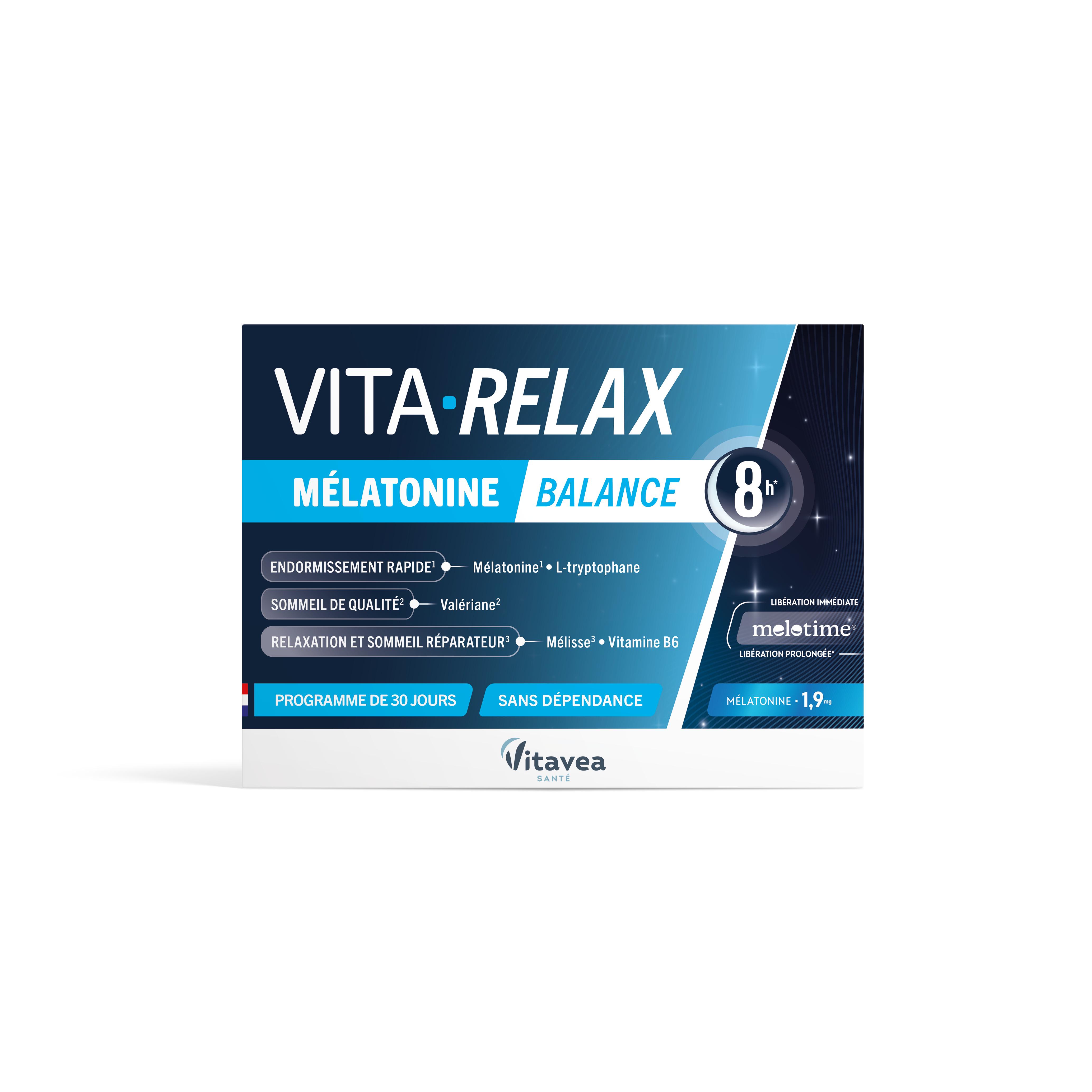 VITAVEA Complément alimentaire Vita Relax Mélatonine Balance 30 pièces
