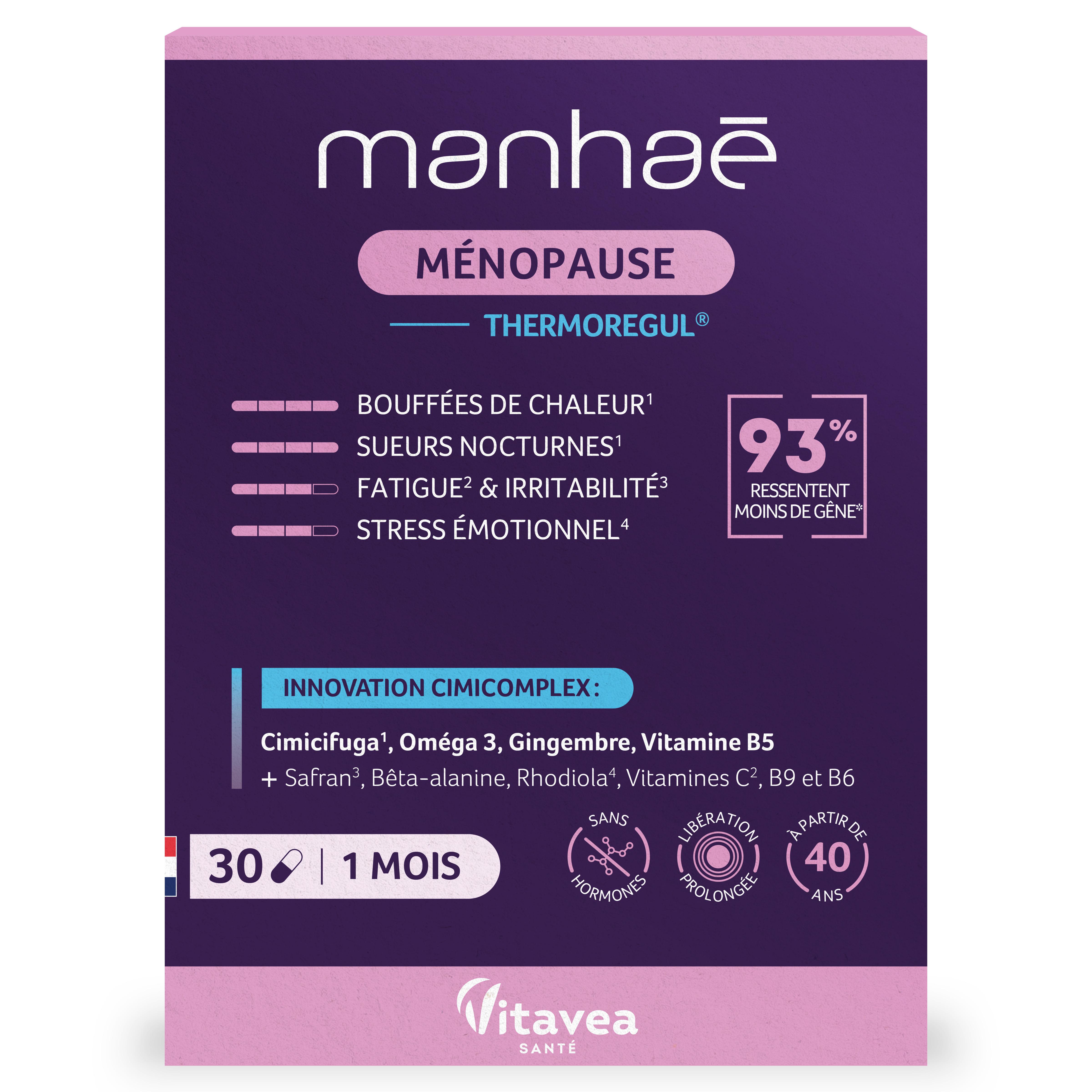 MANHAE Ménopause Thermobalance complément alimentaire 30 pièces