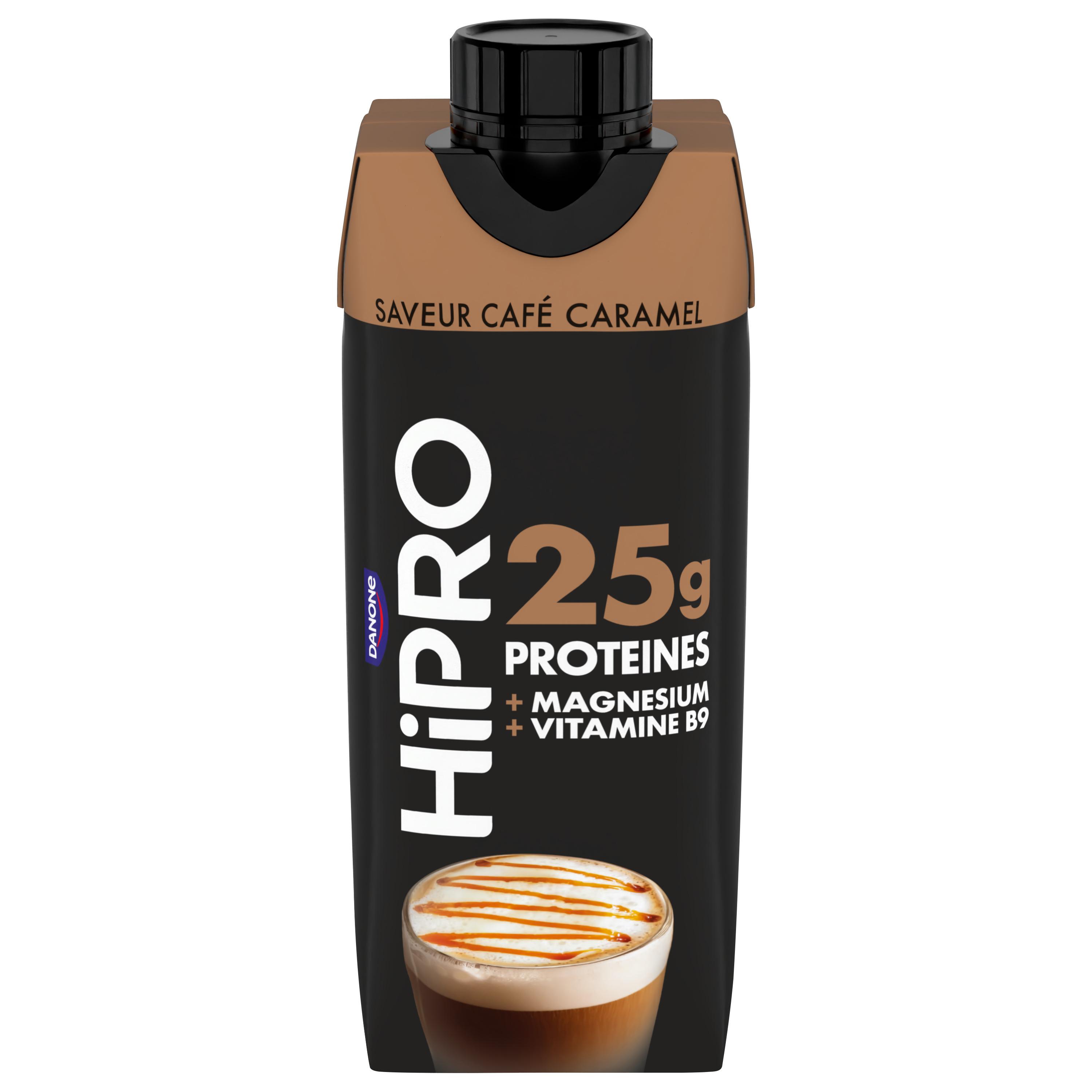 HIPRO Spécialité laitière à boire protéinée saveur café caramel 34,5cl