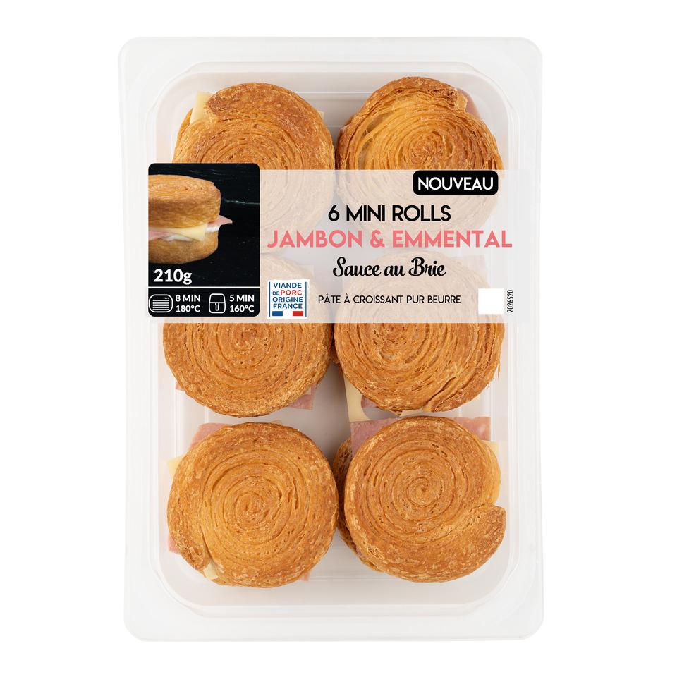 MIX BUFFET Mini rolls jambon et emmental sauce au brie 6 pièces 210g