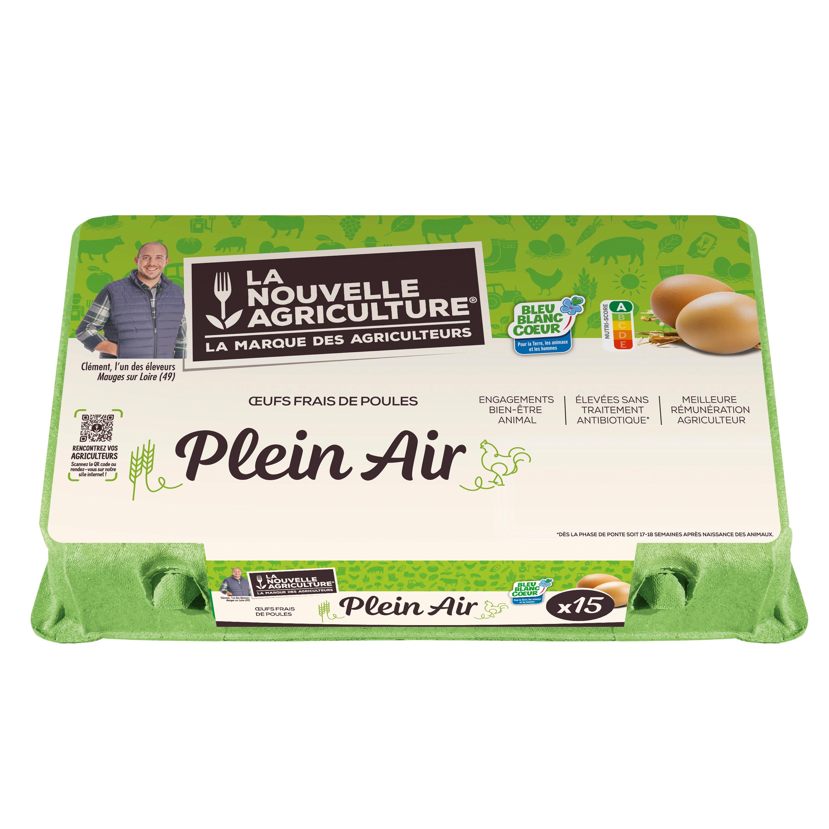 LA NOUVELLE AGRICULTURE Oeufs de poule de plein air 15 pièces