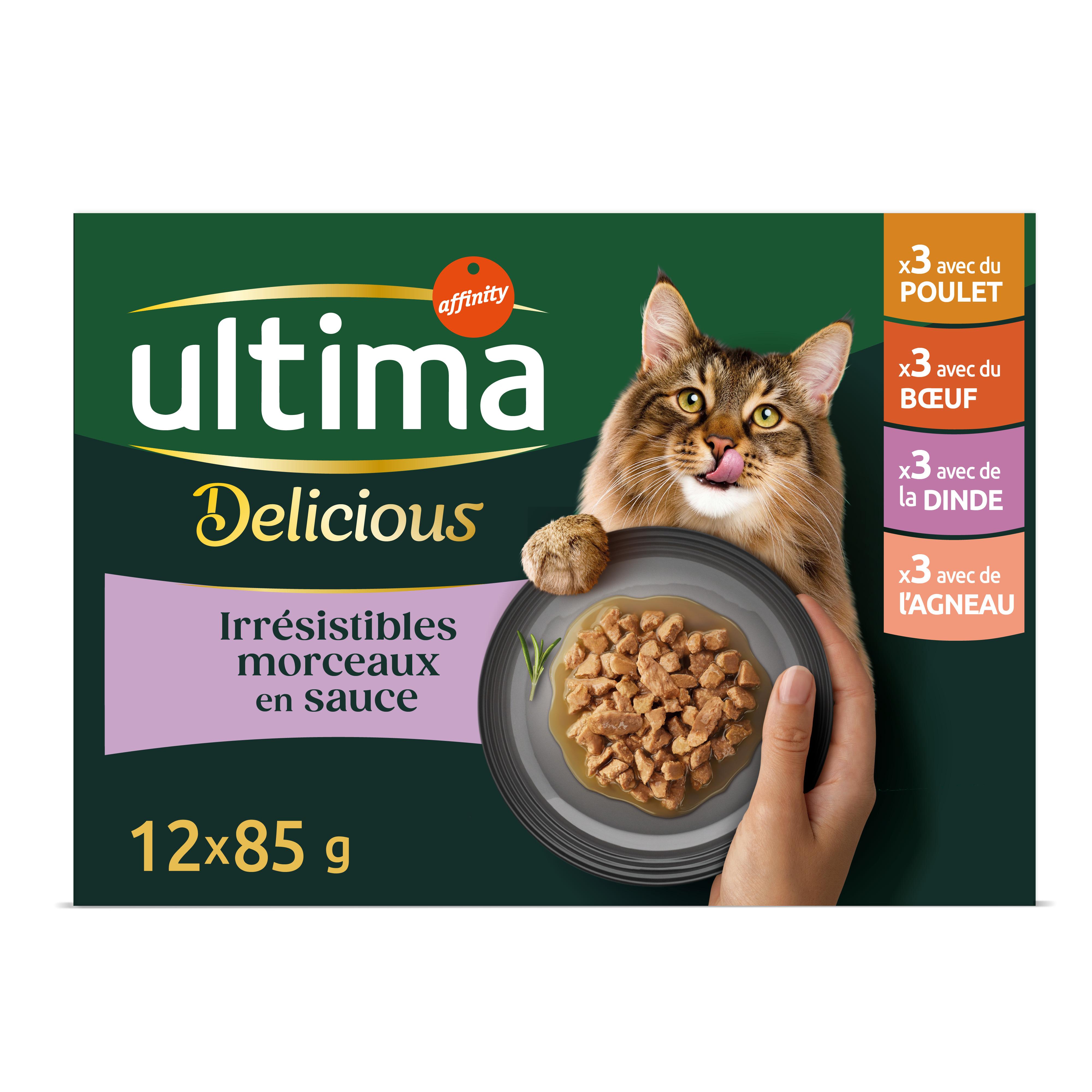 ULTIMA Sélection de la Terre sachets repas viande pour chat stérilisé 12 sachets 12x85g