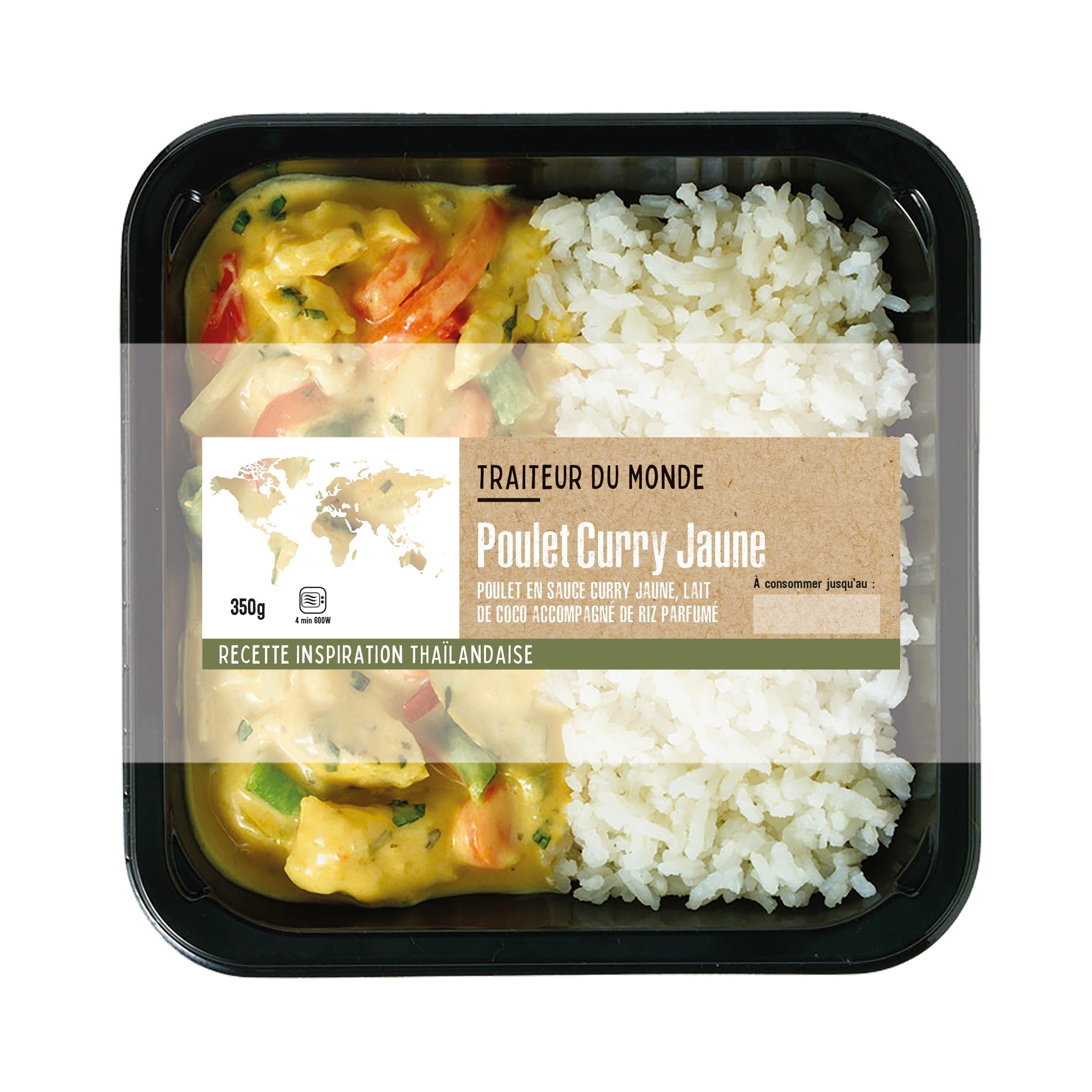 TRAITEUR DU MONDE Poulet curry jaune et riz parfumé 350g