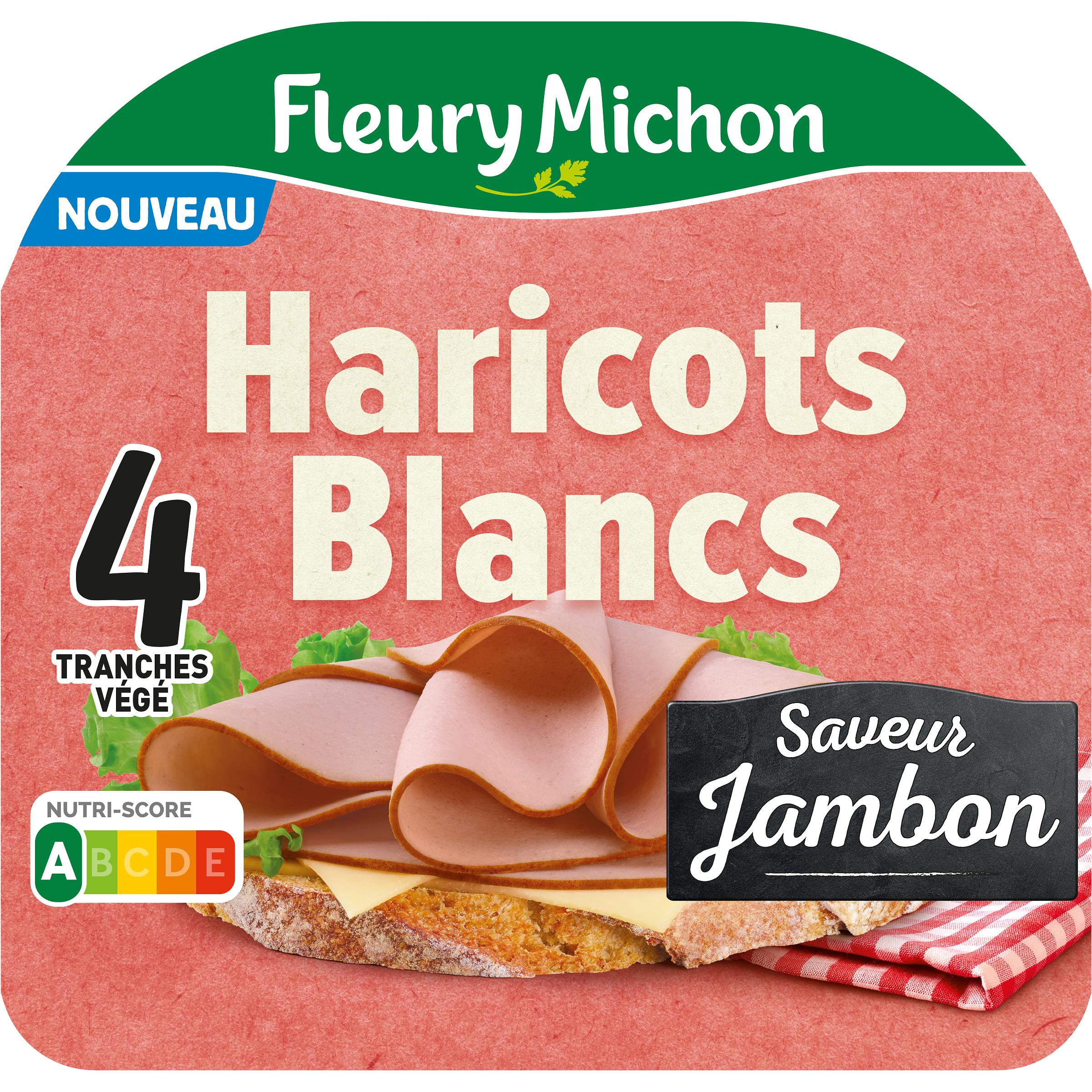 FLEURY MICHON Les tranches végétales haricots blancs saveur jambon 4 tranches 120g