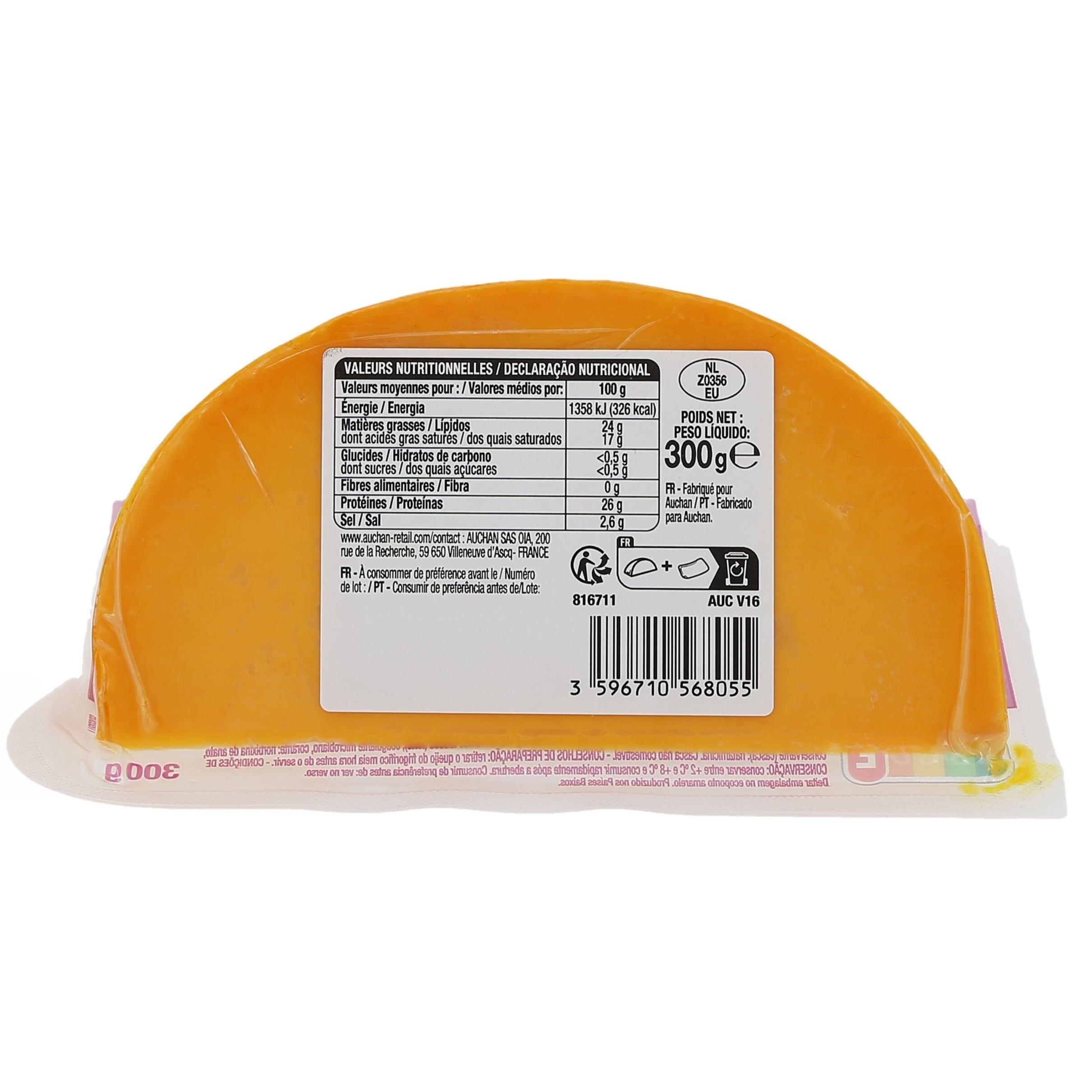 Voir la diapositive 2 : AUCHAN Mimolette en bloc 300g