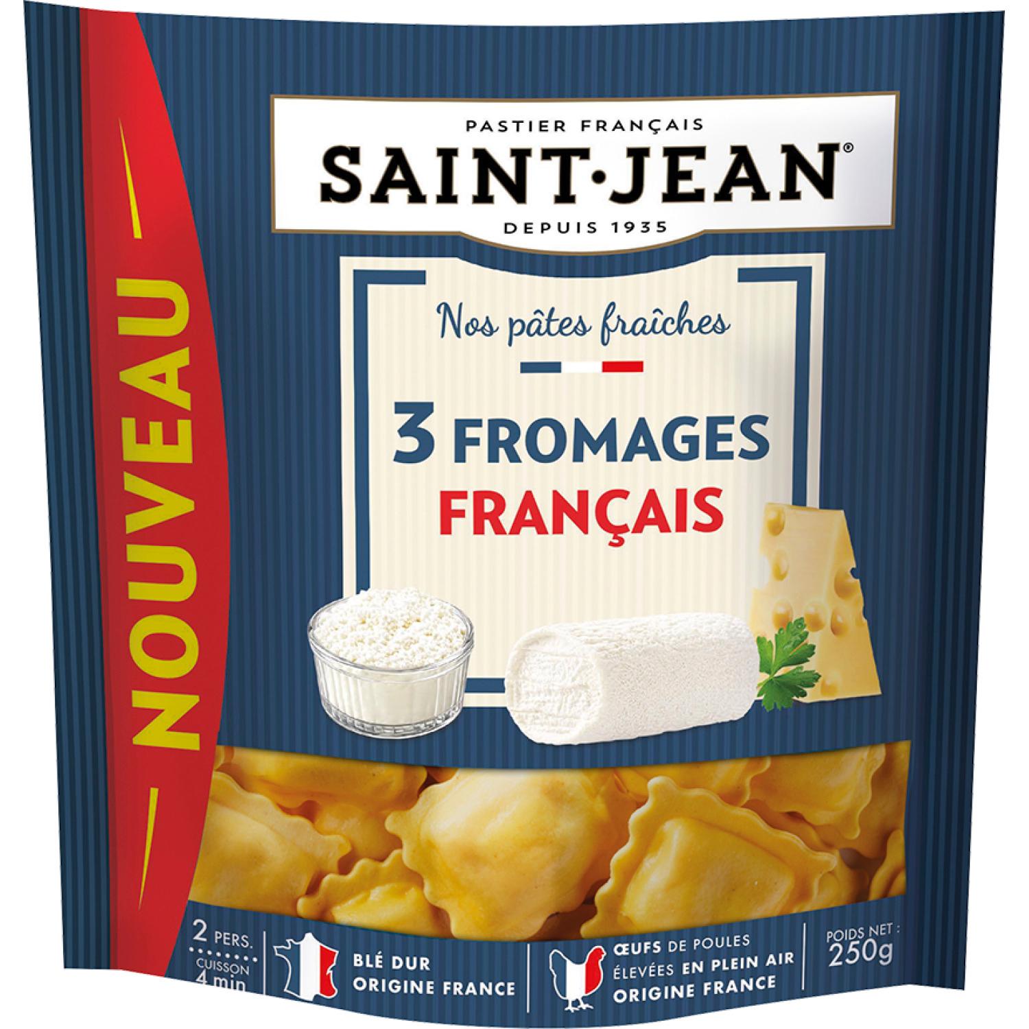 SAINT JEAN Pâtes farcies aux 3 fromages français 2 parts 250g