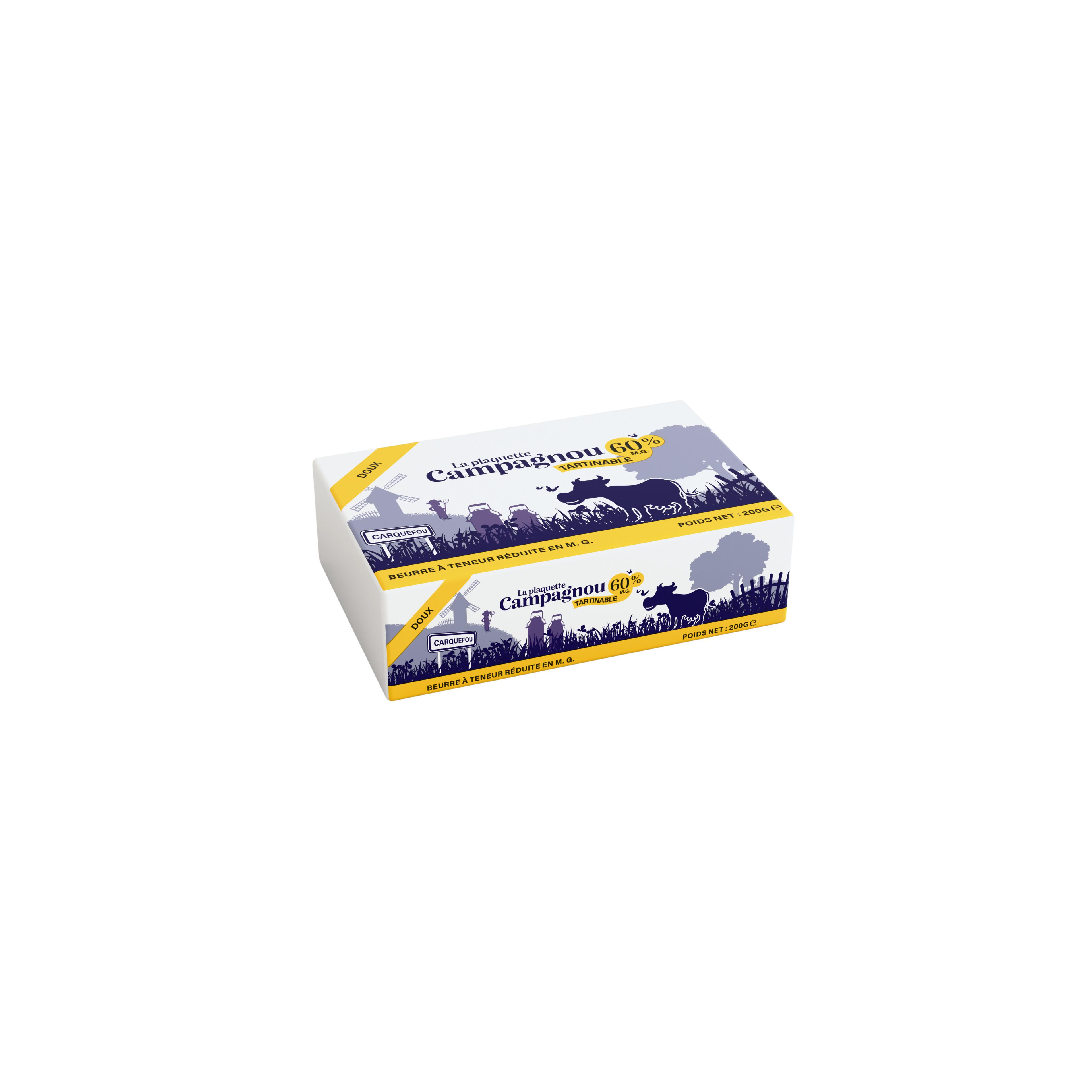 CAMPAGNOU Beurre doux allégé tartinable 60%MG 200g