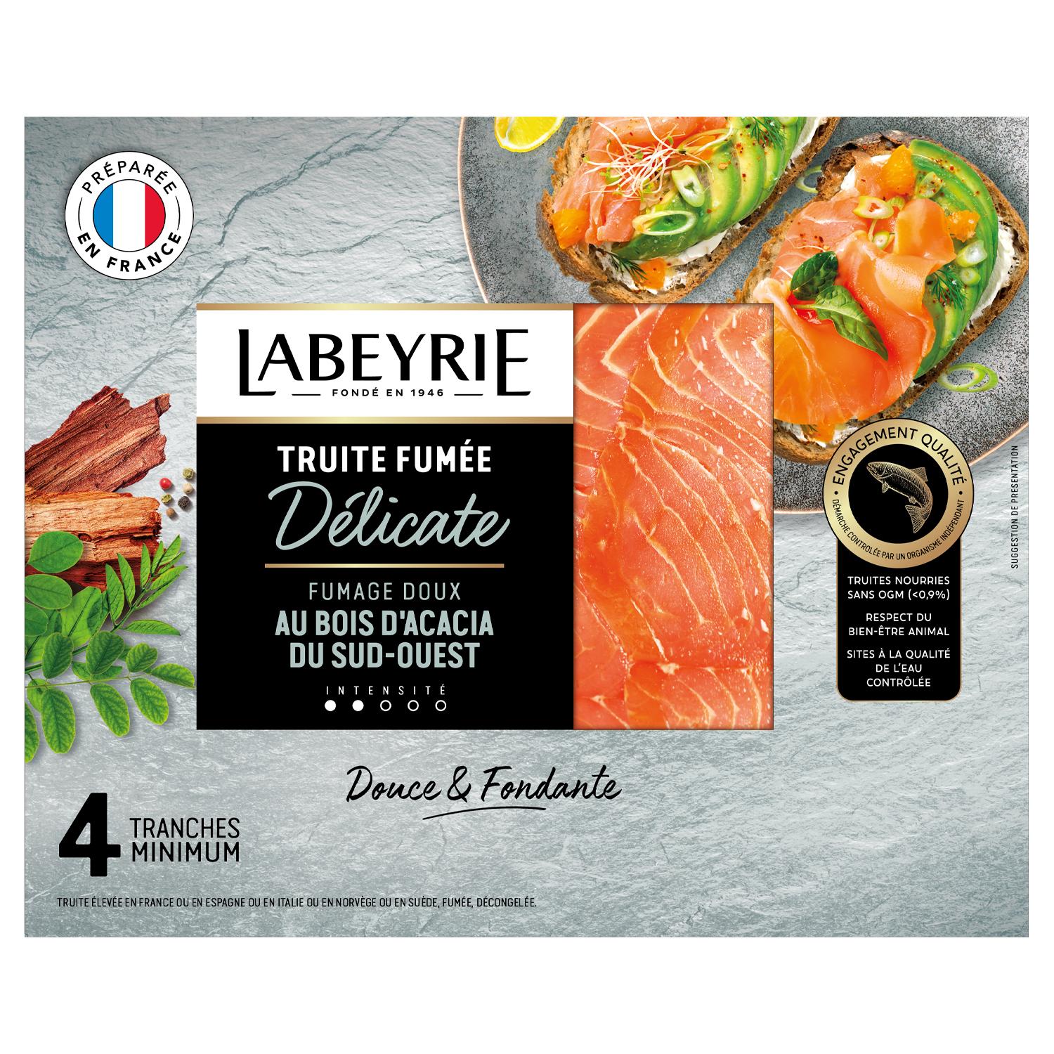 LABEYRIE Truite fumée du Sud-Ouest 4 tranches 120g