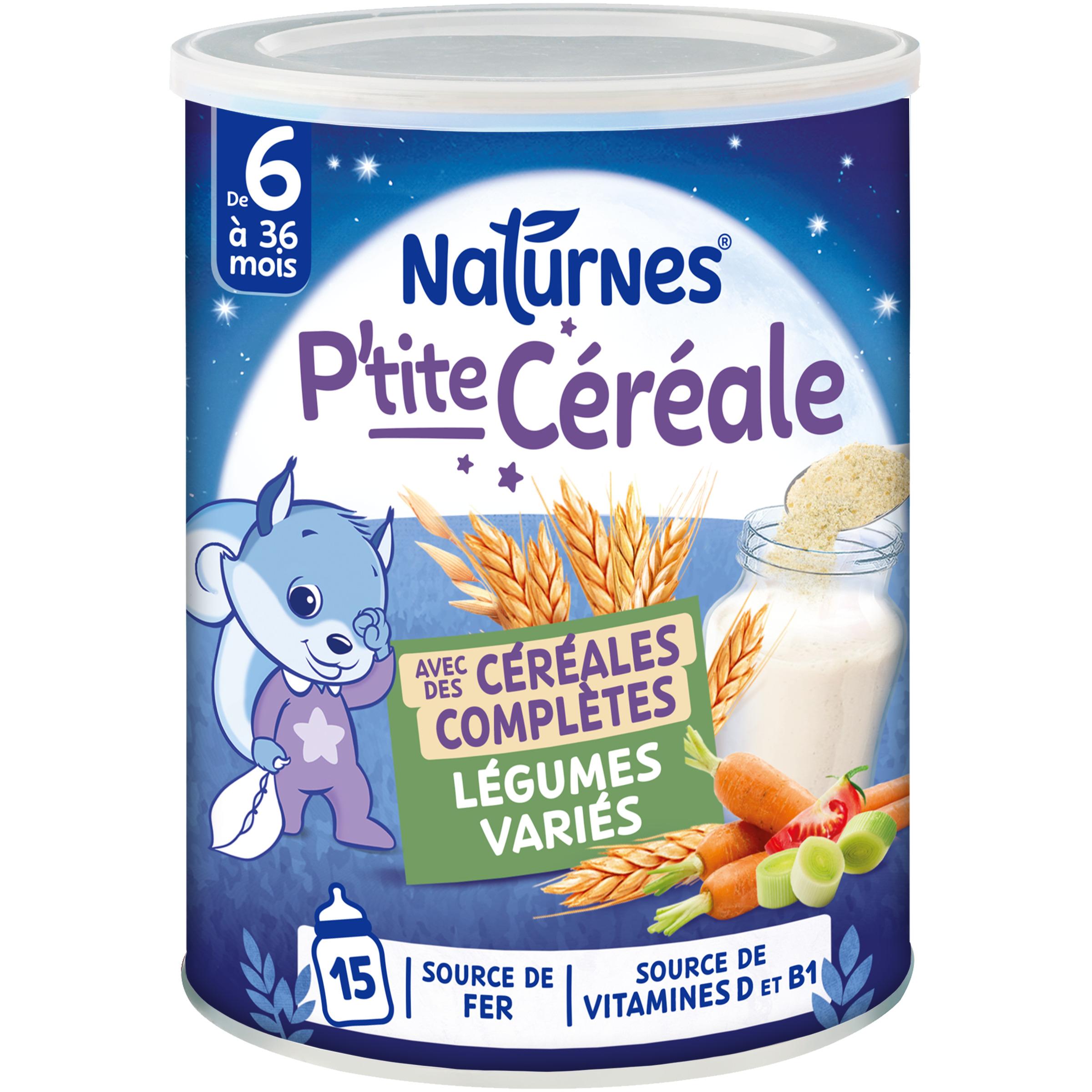 NATURNES P'tite Céréale soir légumes variés avec céréales complètes dès 6 mois 280g