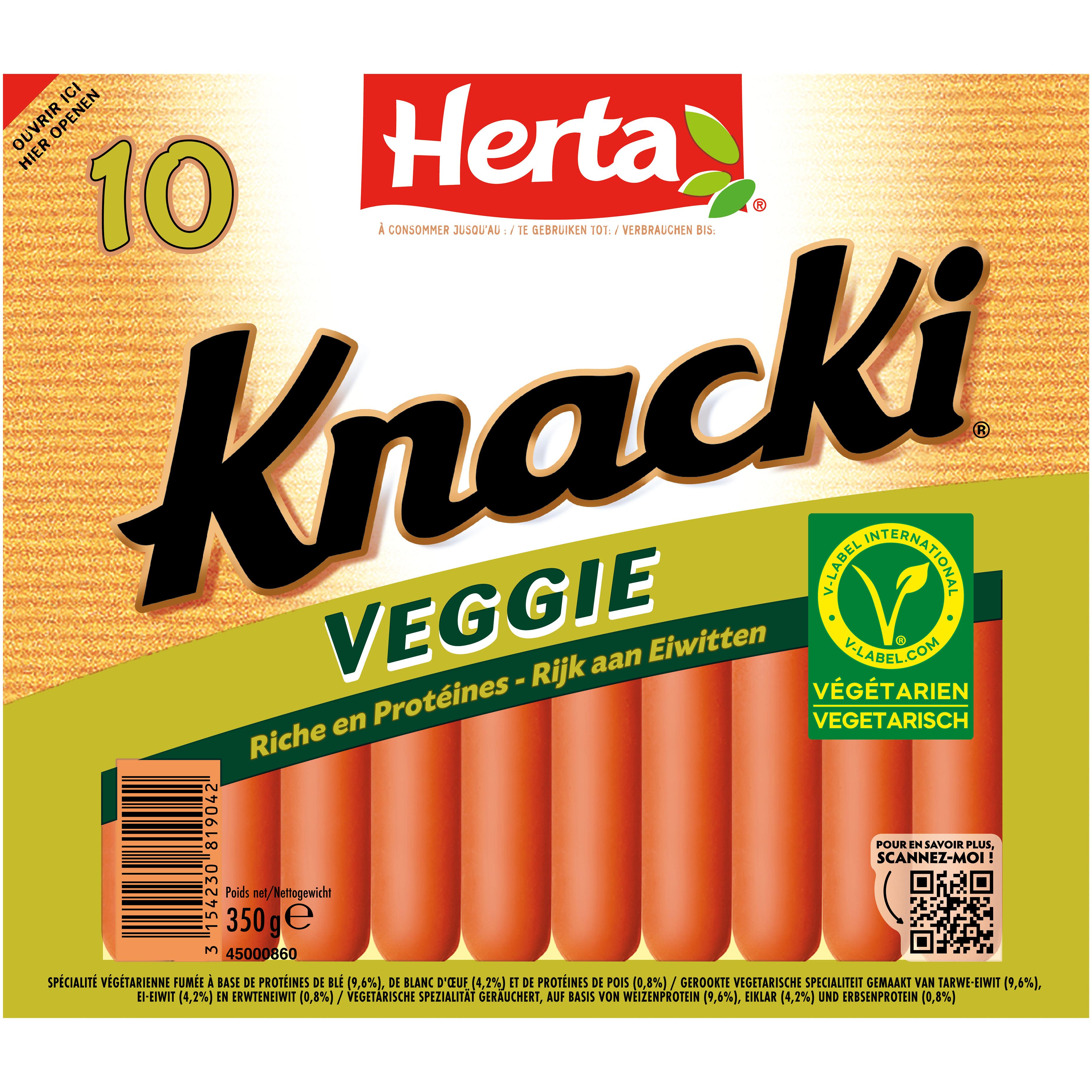 HERTA Knacki saucisses végétal 10 pièces 350g