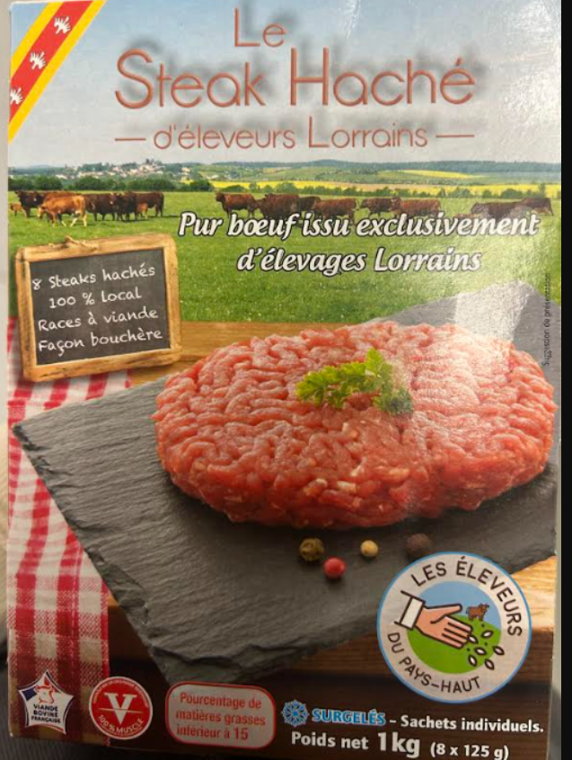 LE STEAK HACHE 15% MG 8 pieces 1KG