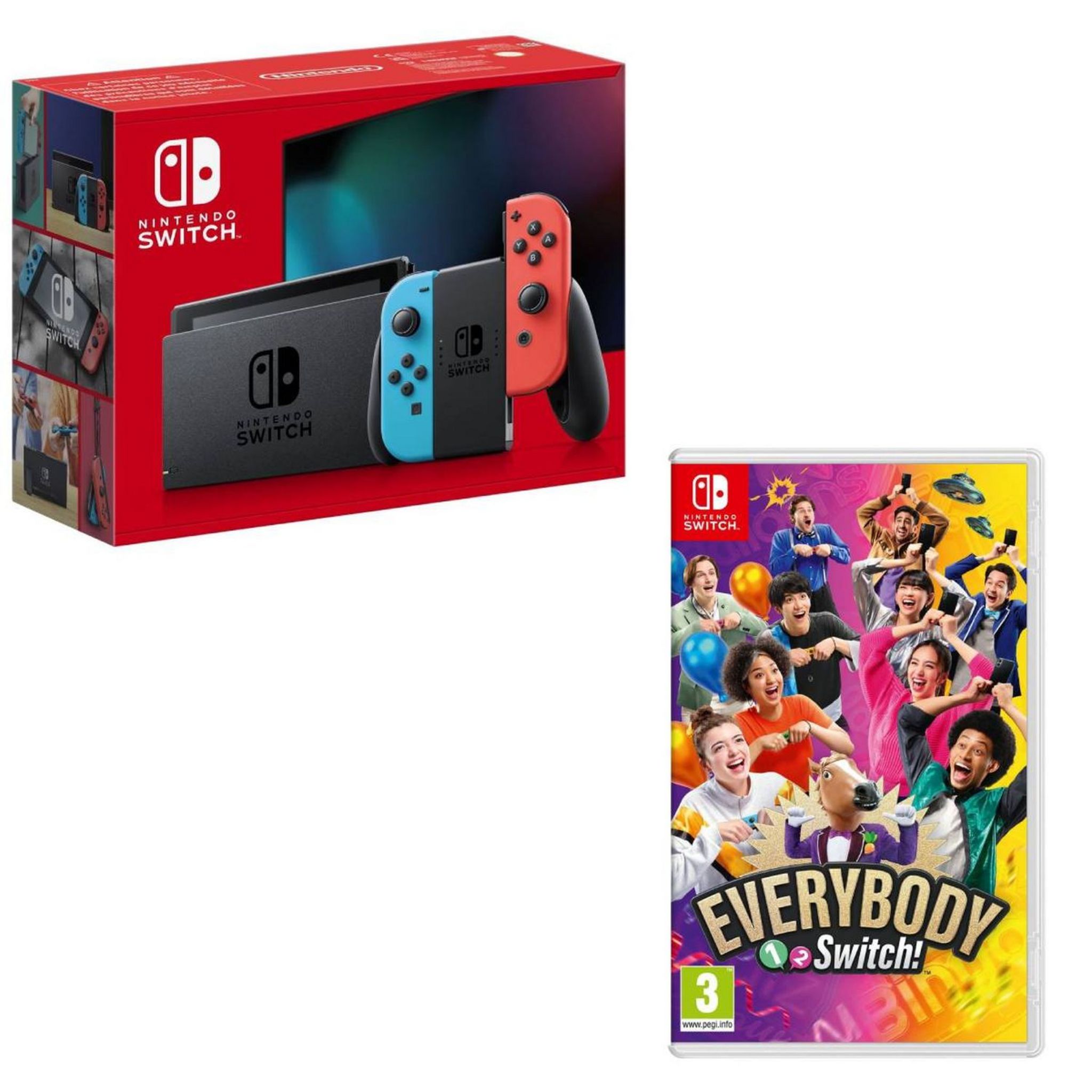 Console Nintendo Switch 1.2 Neon Red/Blue + Everybody 1-2 Switch