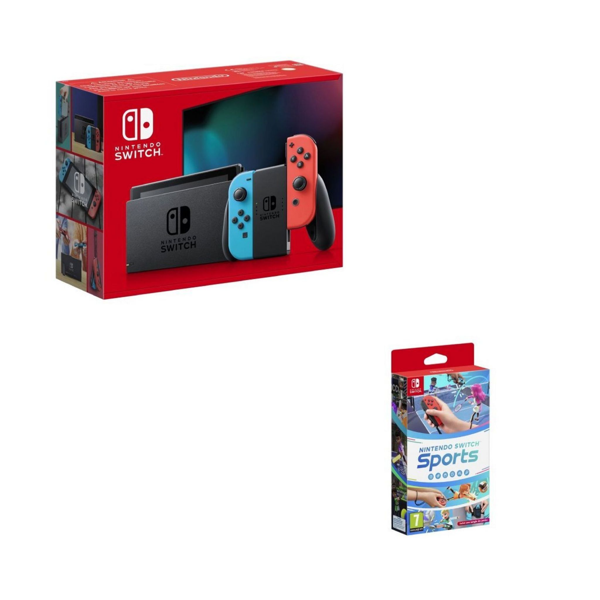 NINTENDO Console Nintendo Switch 1.2 Neon Rouge et Bleu + Nintendo Switch Sports