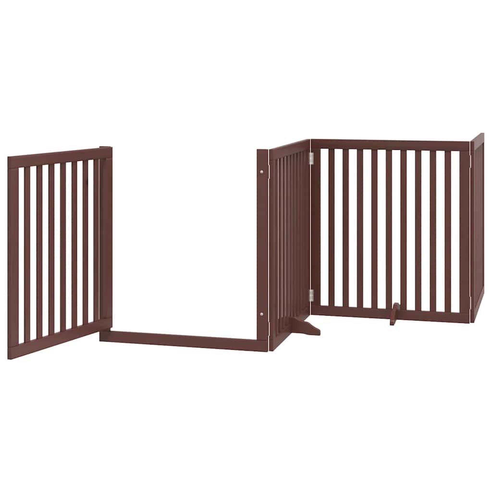 Voir la diapositive 4 : VIDAXL Barriere pour chien avec porte pliable 6 panneaux bois peuplier