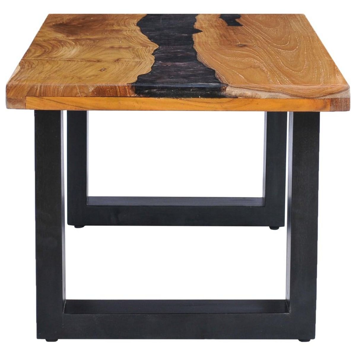 VIDAXL Table basse 100x50x40 cm Bois de teck massif et polyresine
