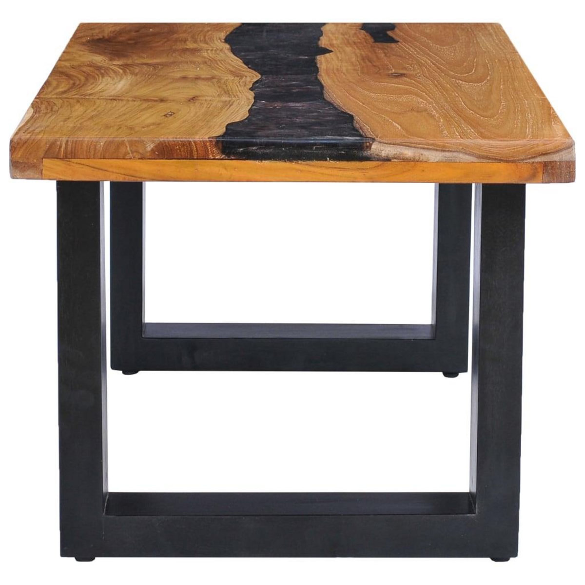 VIDAXL Table basse 100x50x40 cm Bois de teck massif et polyresine
