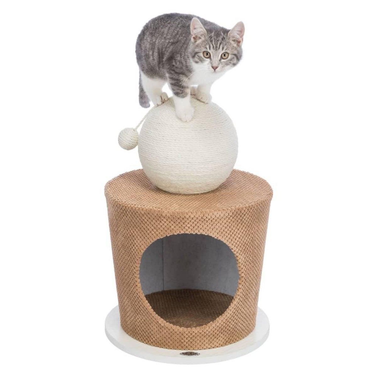 Trixie TRIXIE Grotte pour chat avec balle a gratter 36x50 cm Taupe