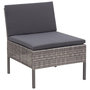 Voir la diapositive 4 : VIDAXL Salon de jardin 3 pcs avec coussins Resine tressee Gris