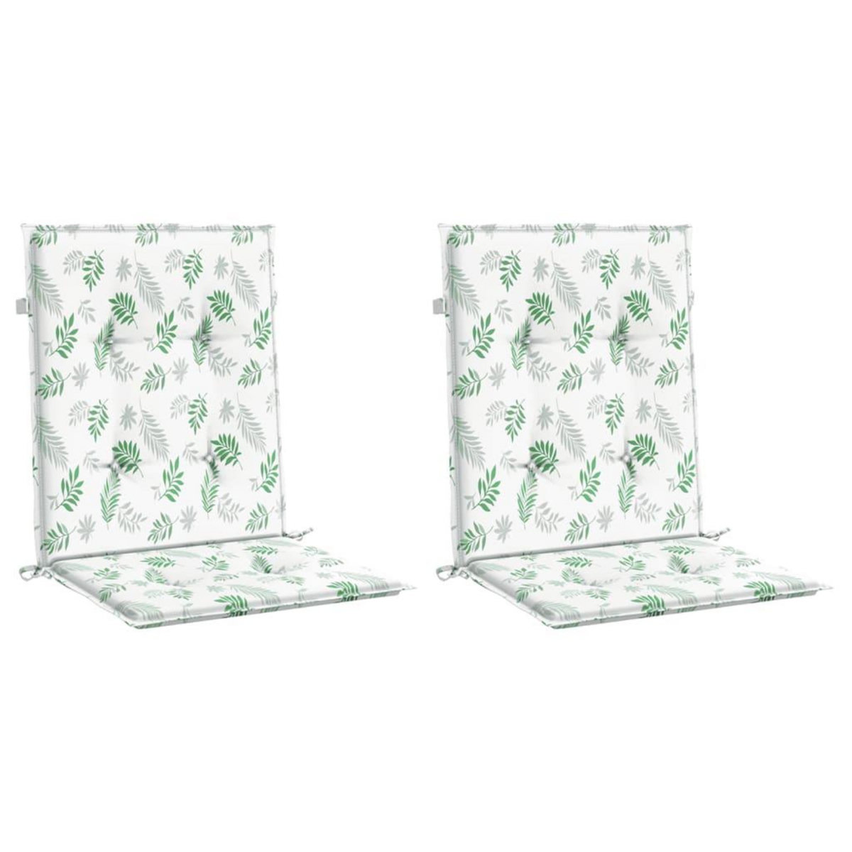 VIDAXL Coussins de chaise a dossier bas lot de 2 modele de feuille