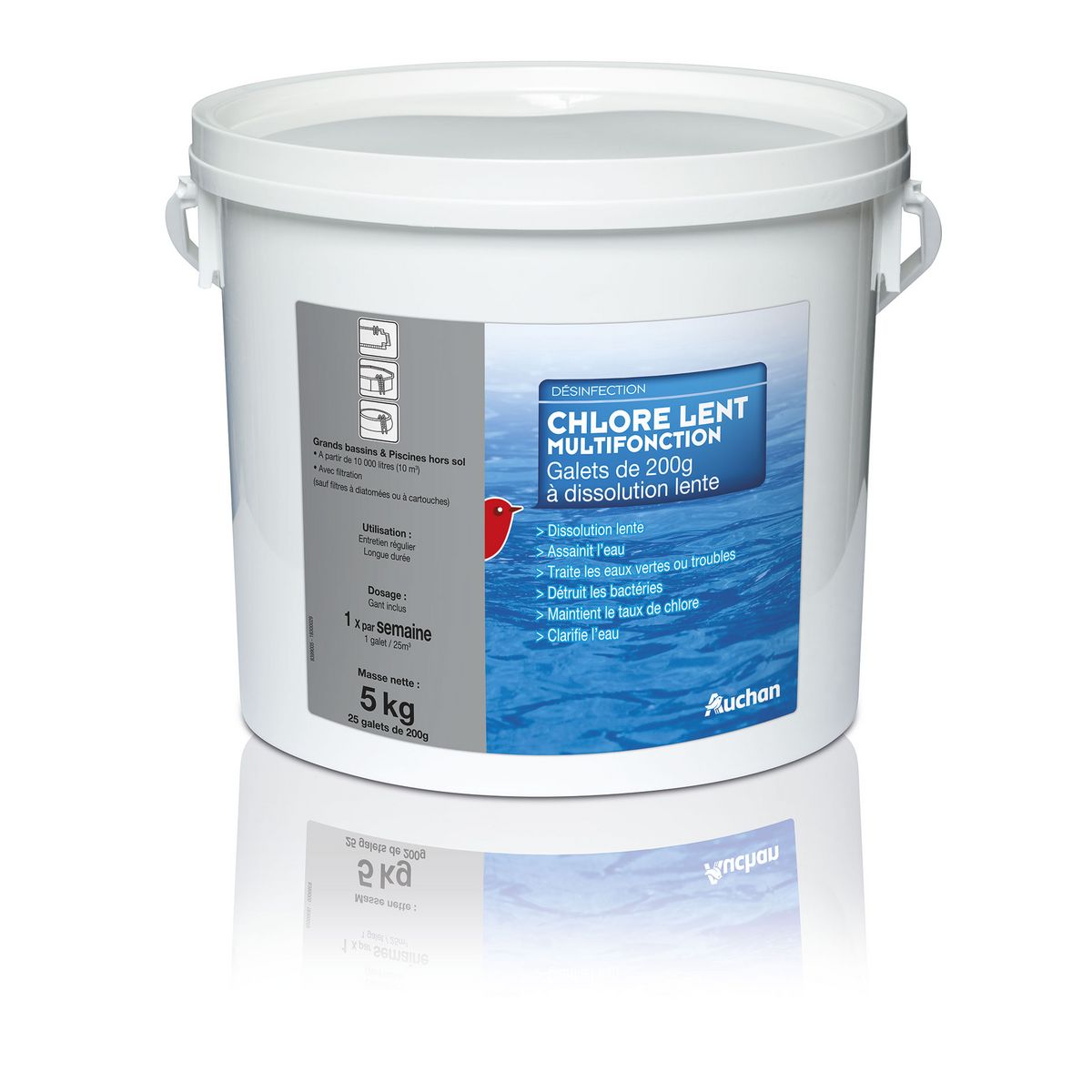 AUCHAN Chlore lent multifonction 5 kg