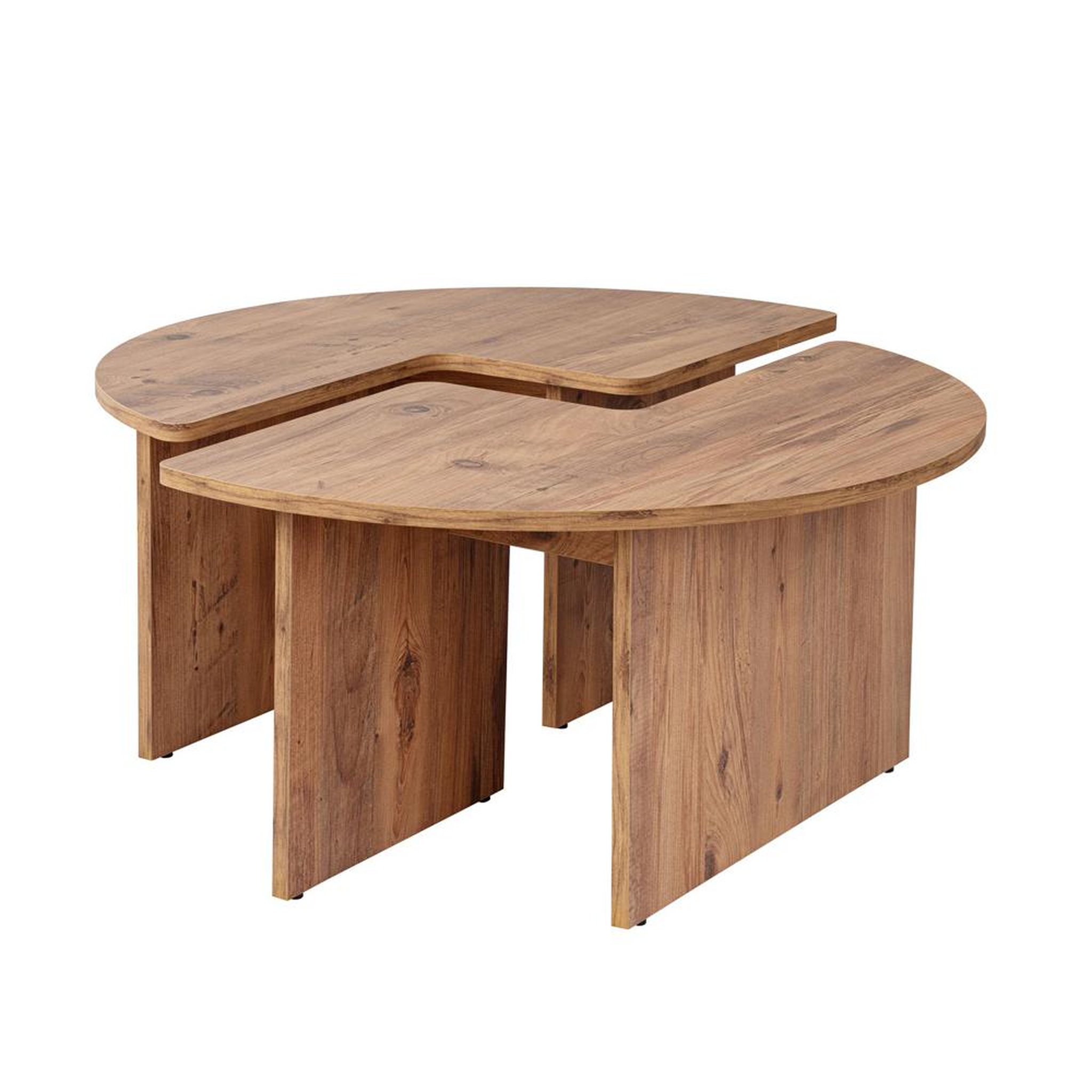 CONCEPT USINE Table basse ronde duo pin atlantique 90cm azus