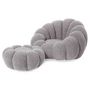 Voir la diapositive 2 : Paris Prix Fauteuil Design Coquillage  Bouclette  98cm Gris
