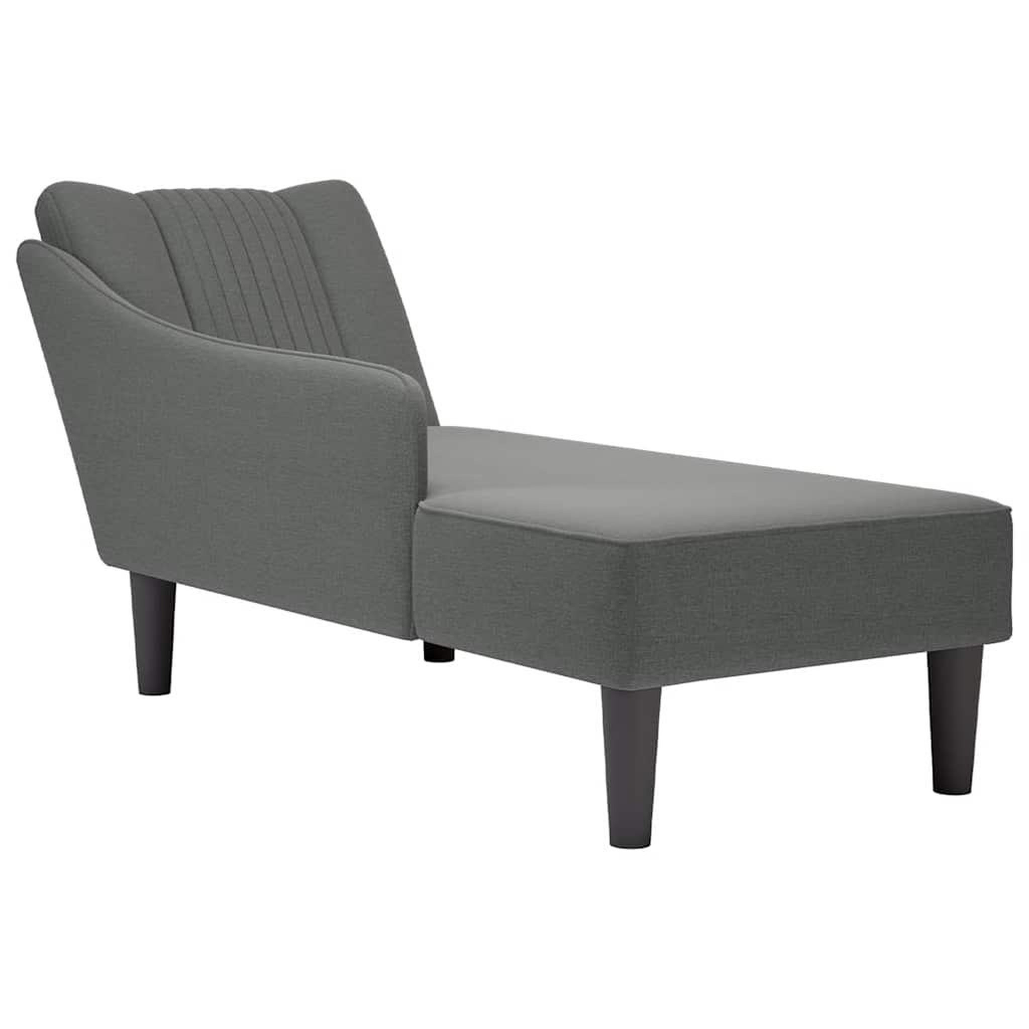VIDAXL Fauteuil long avec accoudoir droit gris fonce tissu