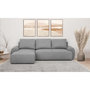 Voir la diapositive 2 : MARKET24 Canapé d'angle gauche convertible MILO 4/5 places - Tissu gris - Coffre de rangement - L 264 x H 84 x P 99/145 cm