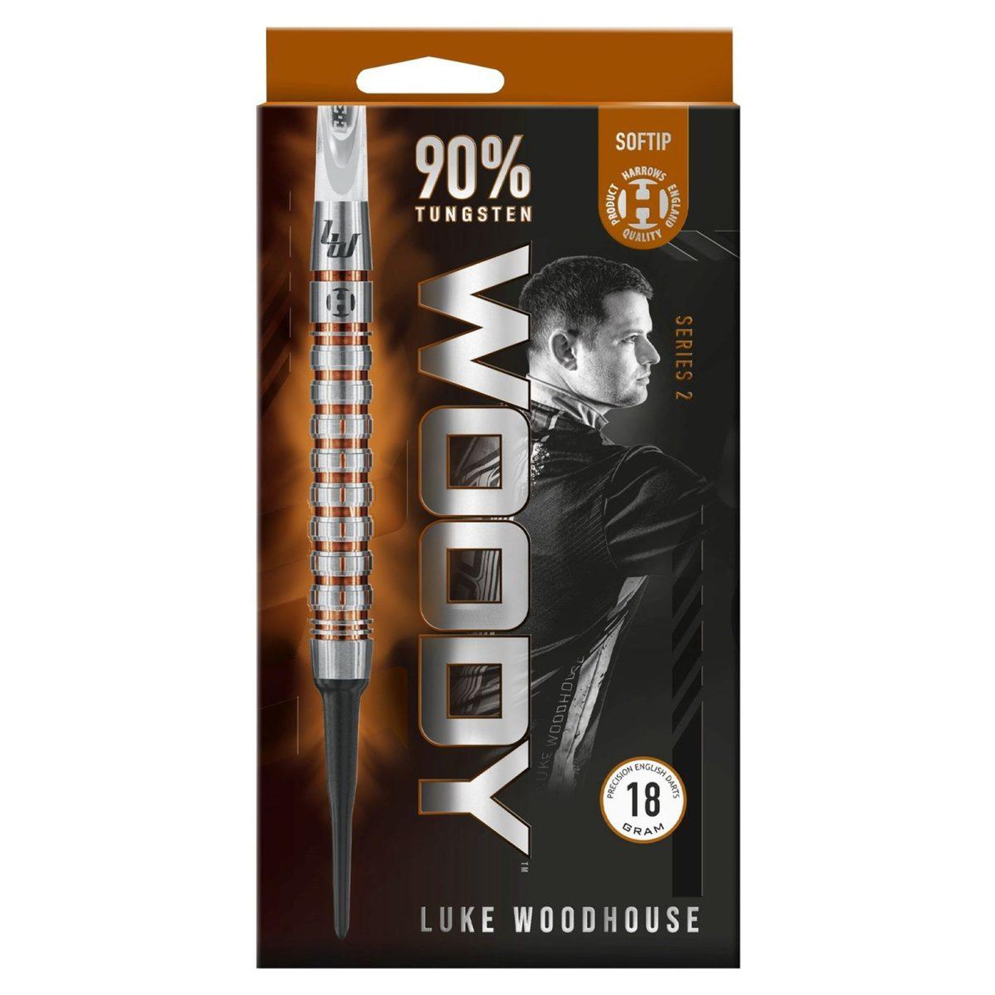 Harrows Fléchettes Luke Woodhouse series 2 90% pointe plastique 18g