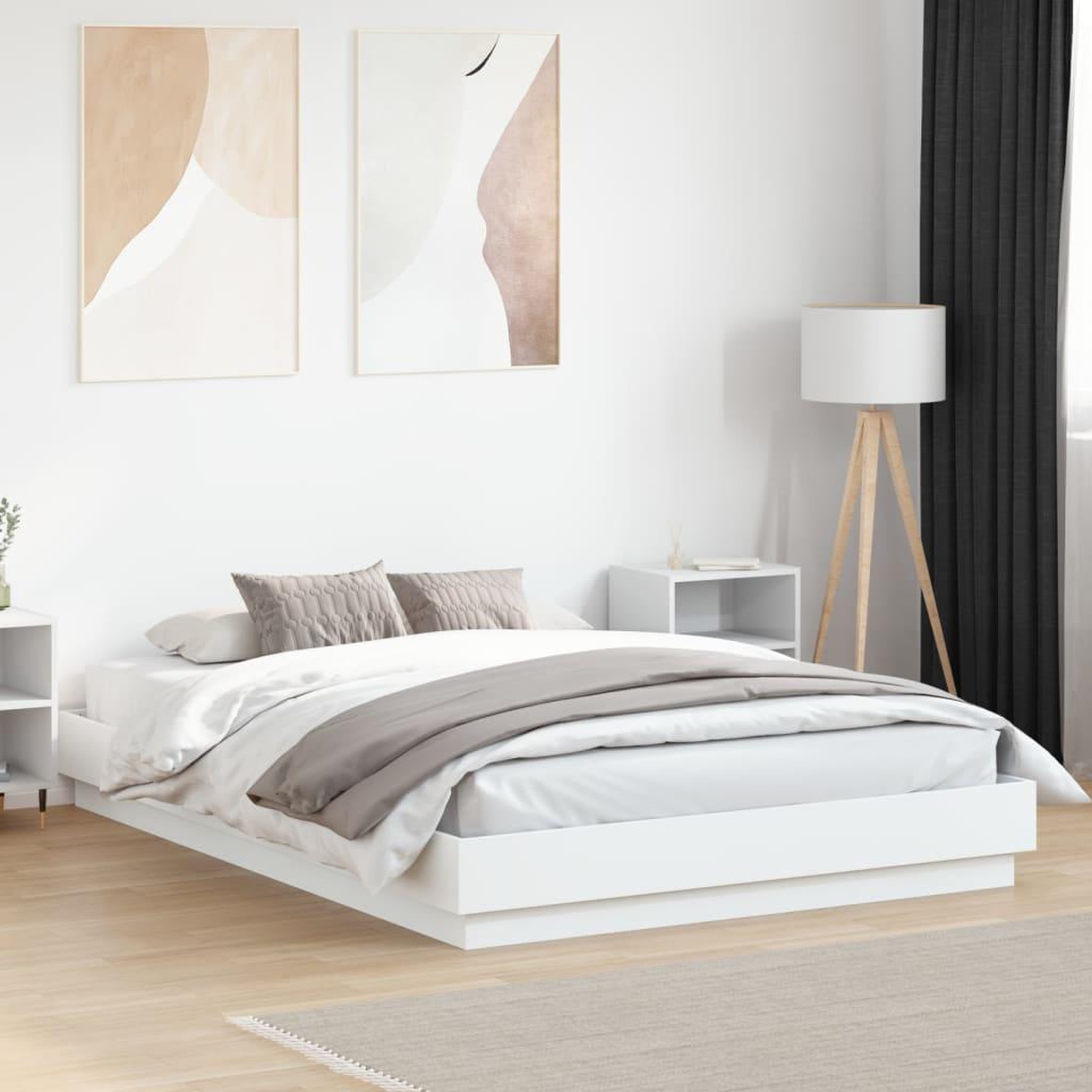 VIDAXL Cadre de lit sans matelas blanc 140x200 cm
