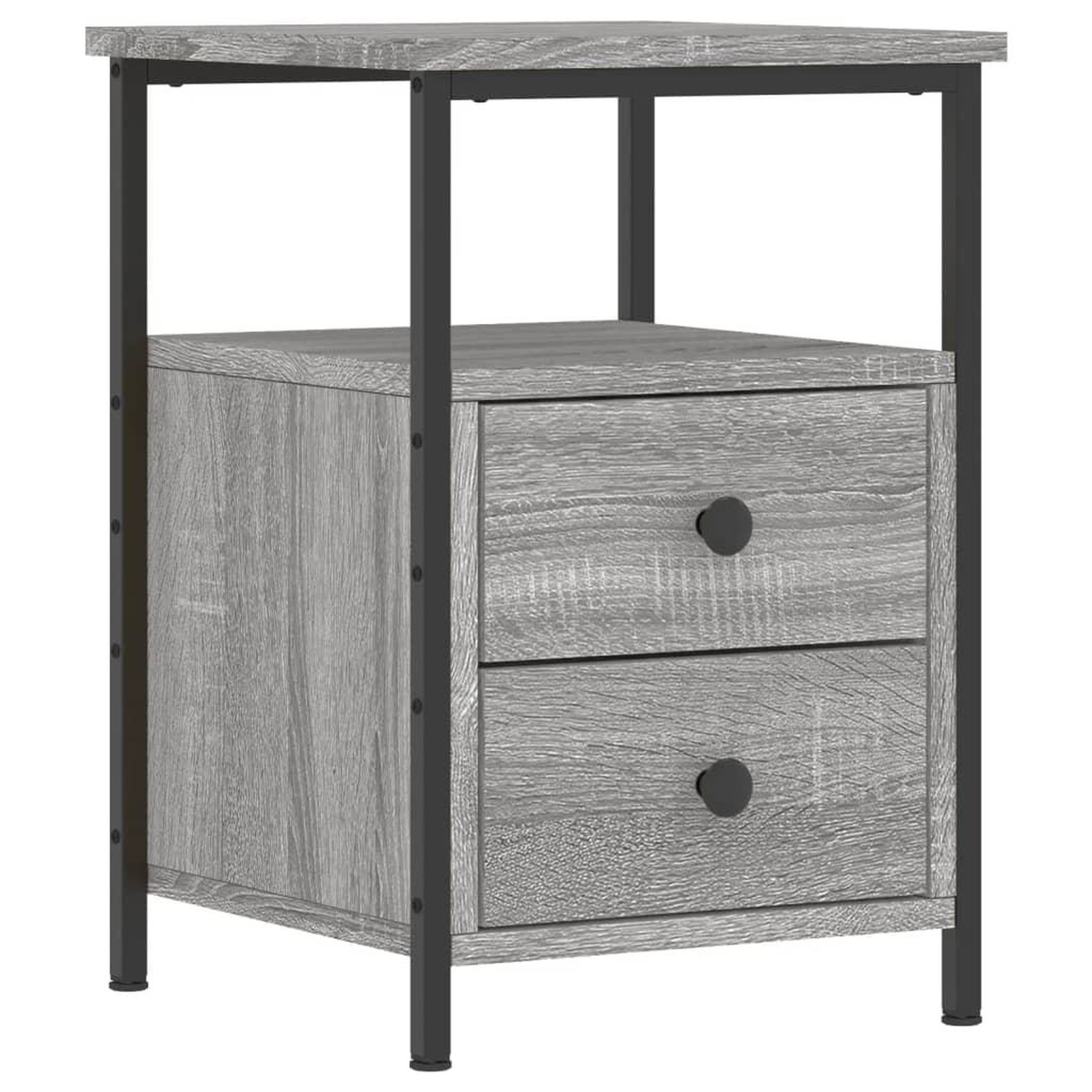 Voir la diapositive 5 : VIDAXL Tables de chevet 2 pcs sonoma gris 34x35,5x50cm bois ingenierie