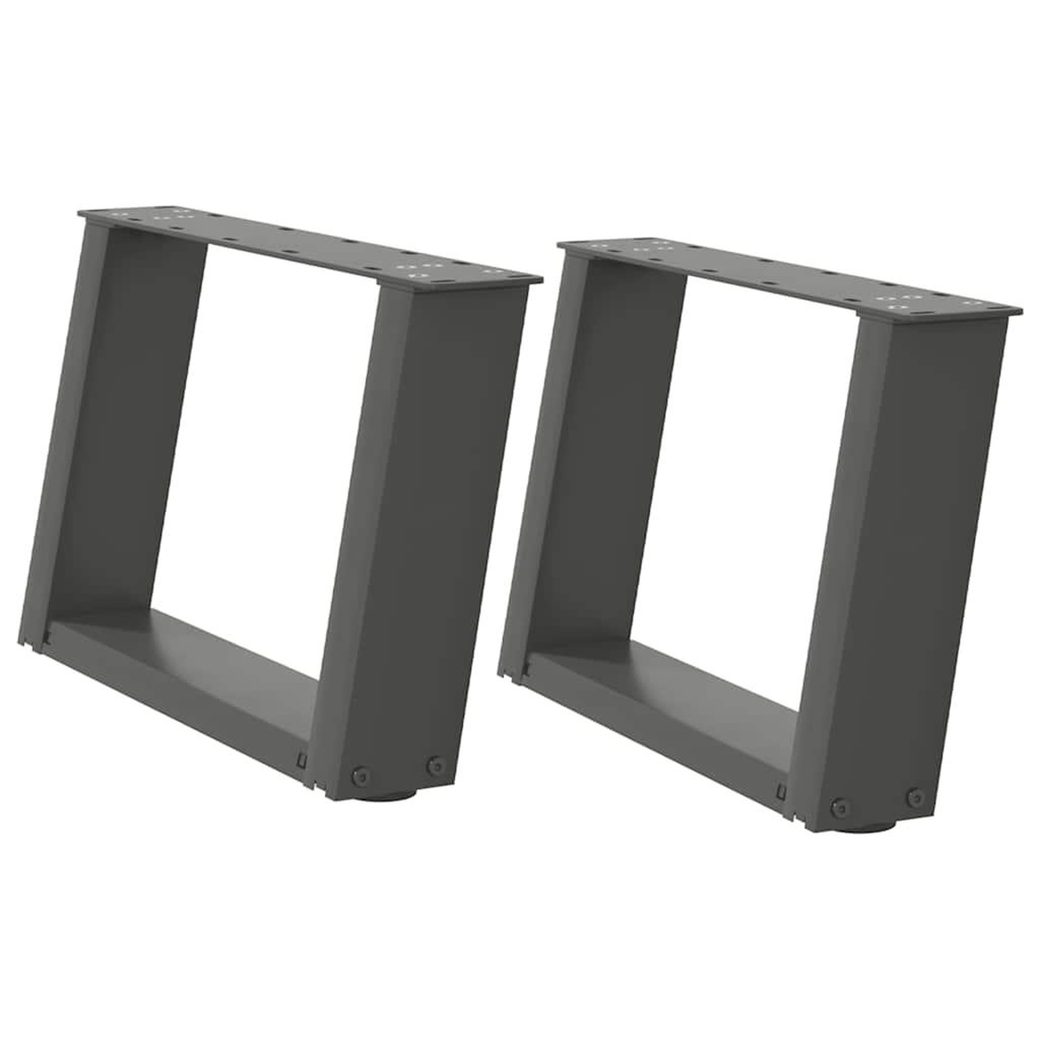 Voir la diapositive 2 : VIDAXL Pieds de table basse forme de U 2 pcs anthracite 50x(30-31) cm