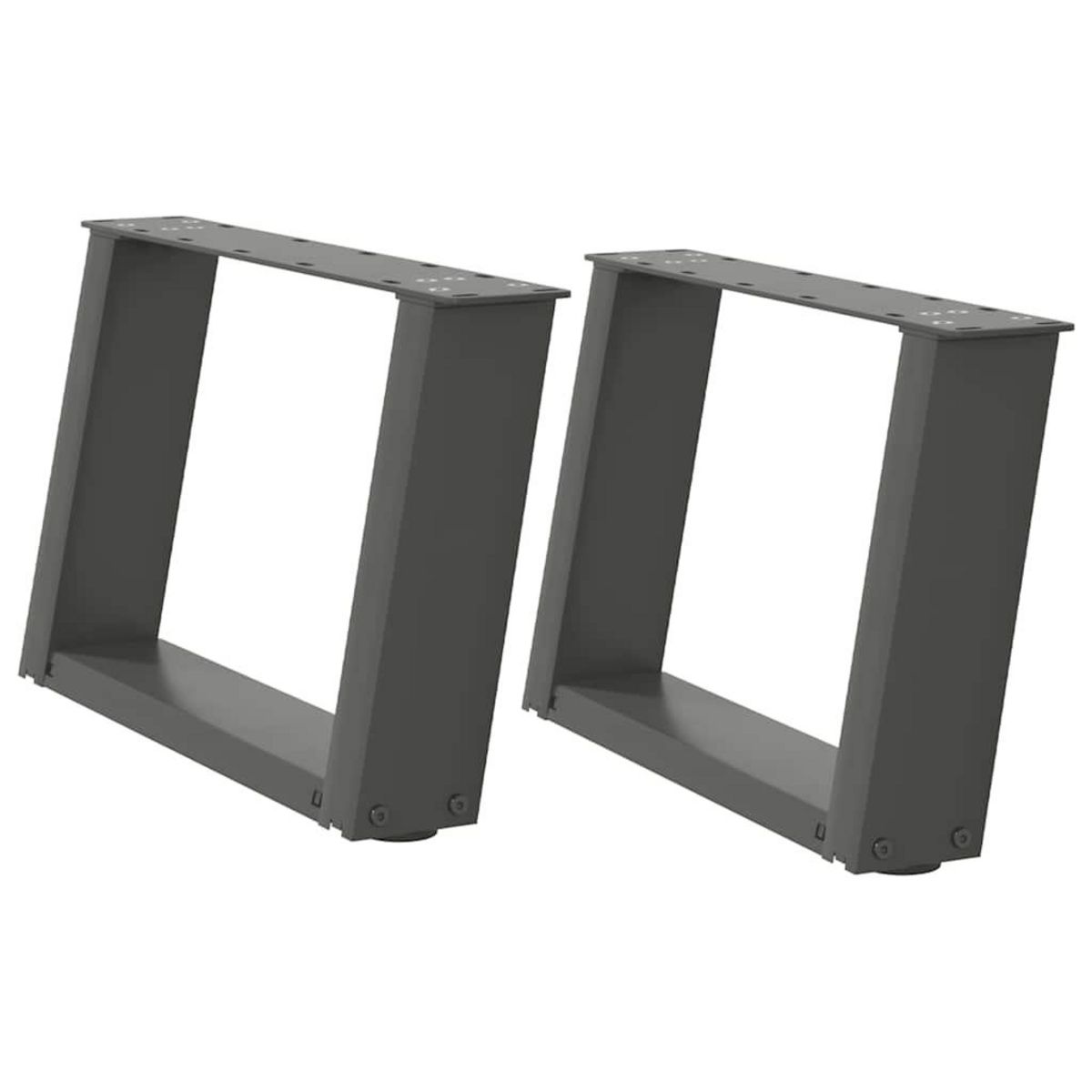 VIDAXL Pieds de table basse forme de U 2 pcs anthracite 50x(30-31) cm