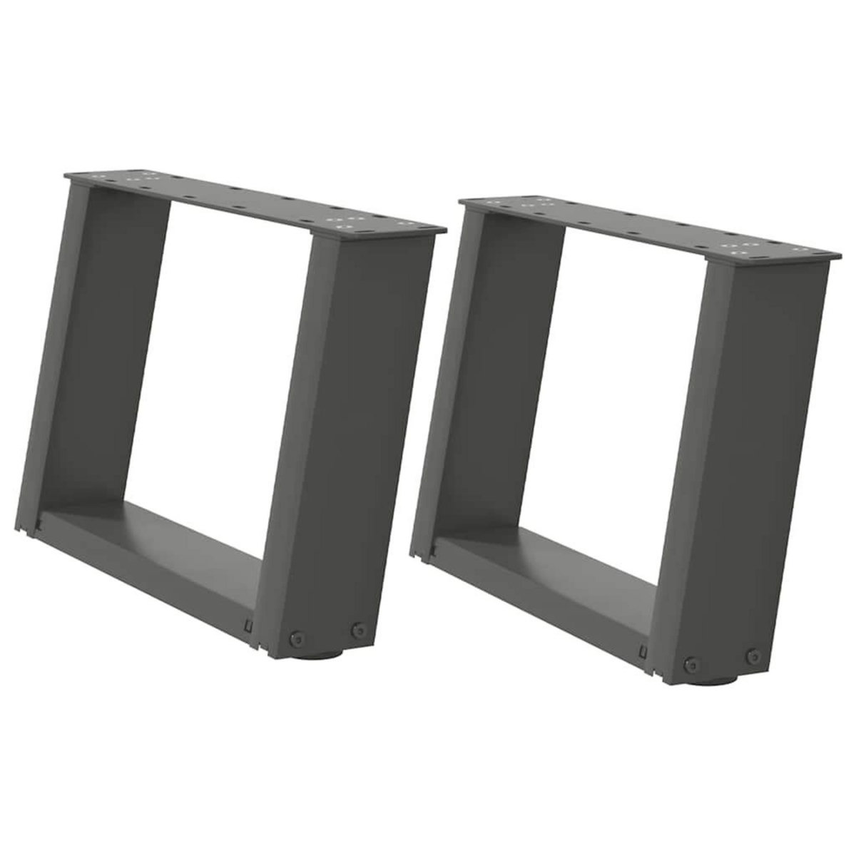 VIDAXL Pieds de table basse forme de U 2 pcs anthracite 50x(30-31) cm