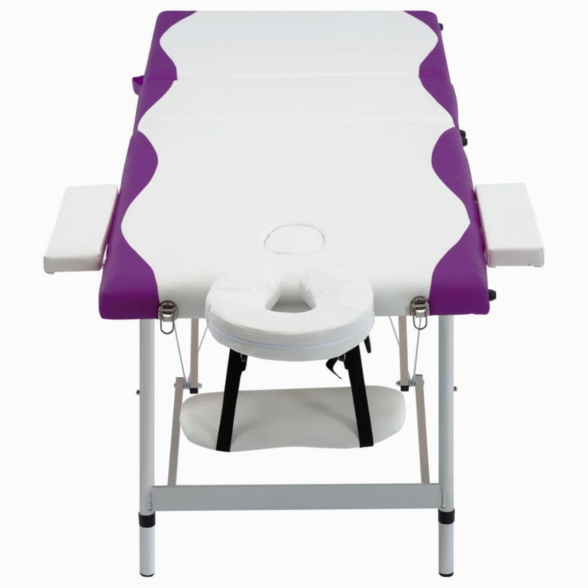 VIDAXL Table de massage pliable 3 zones Aluminium Blanc et violet