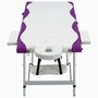 Voir la diapositive 2 : VIDAXL Table de massage pliable 3 zones Aluminium Blanc et violet